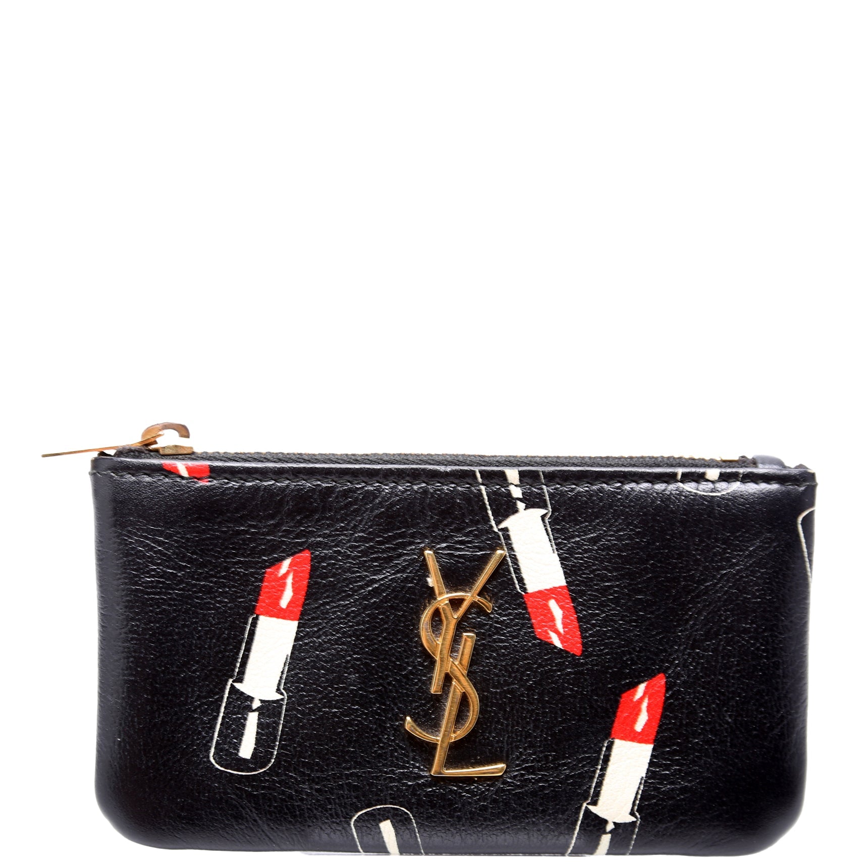 Printed Leather Coin Pouch 405286 Black/Multicolor