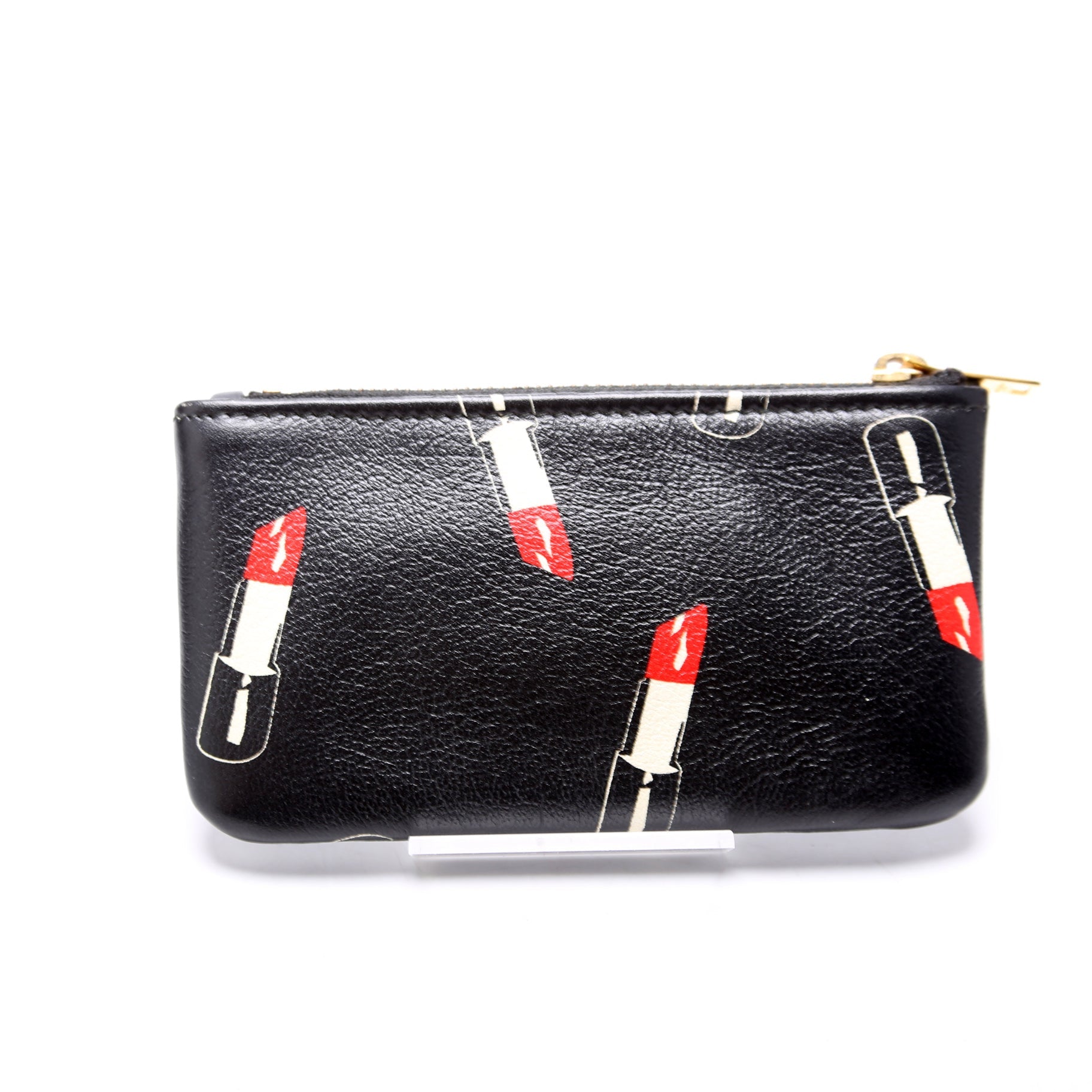 Printed Leather Coin Pouch 405286 Black/Multicolor