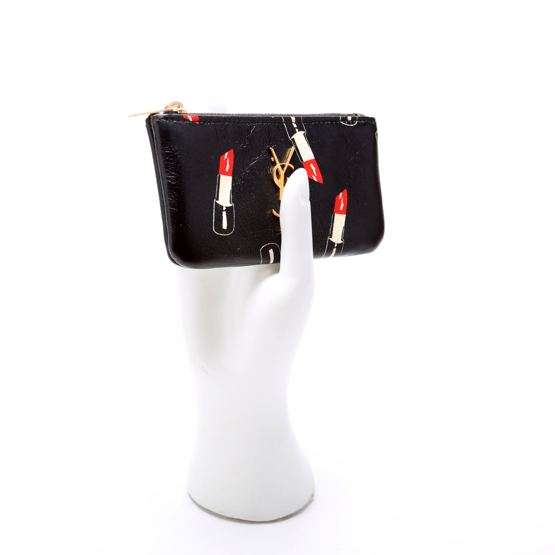 Printed Leather Coin Pouch 405286 Black/Multicolor