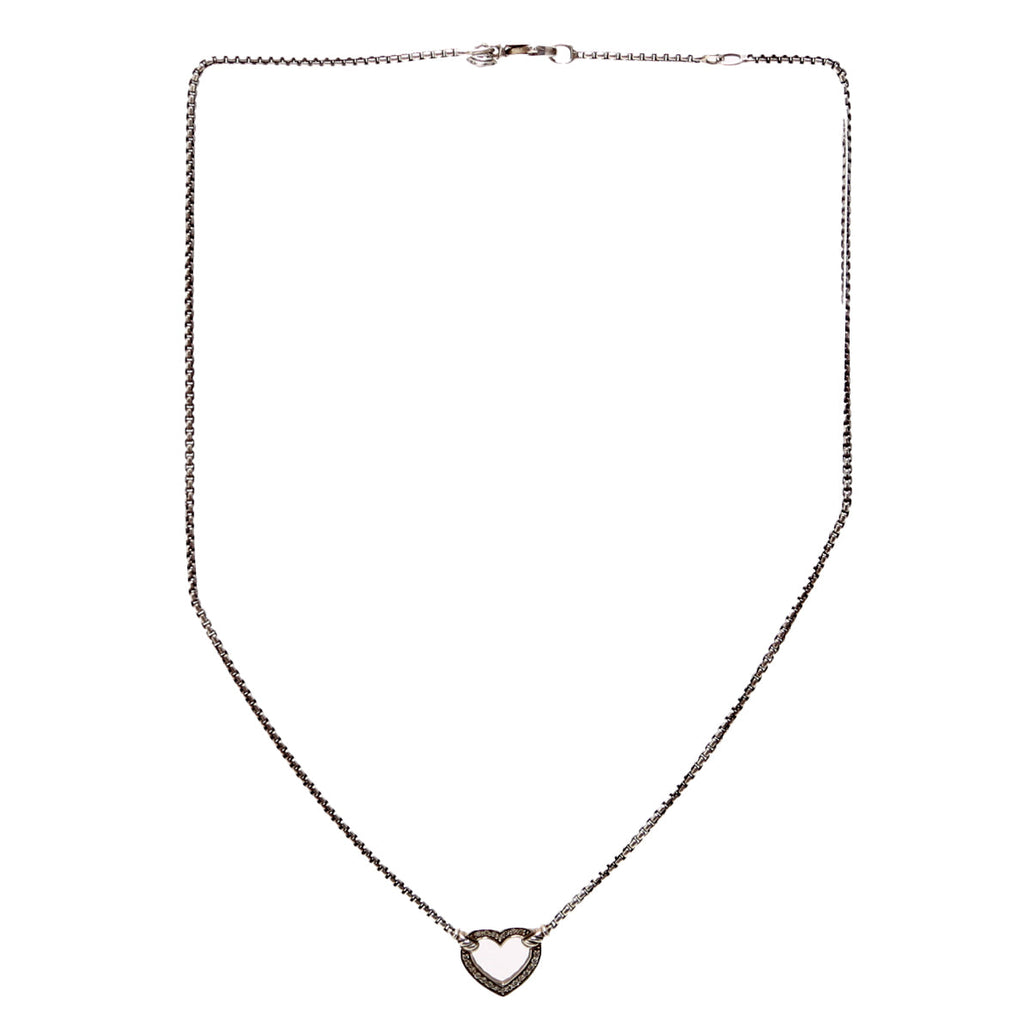 Heart Station Necklace 925/PAVE