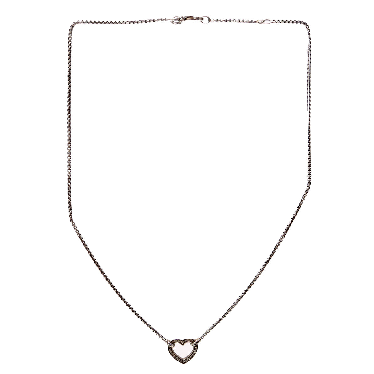 Heart Station Necklace 925/PAVE