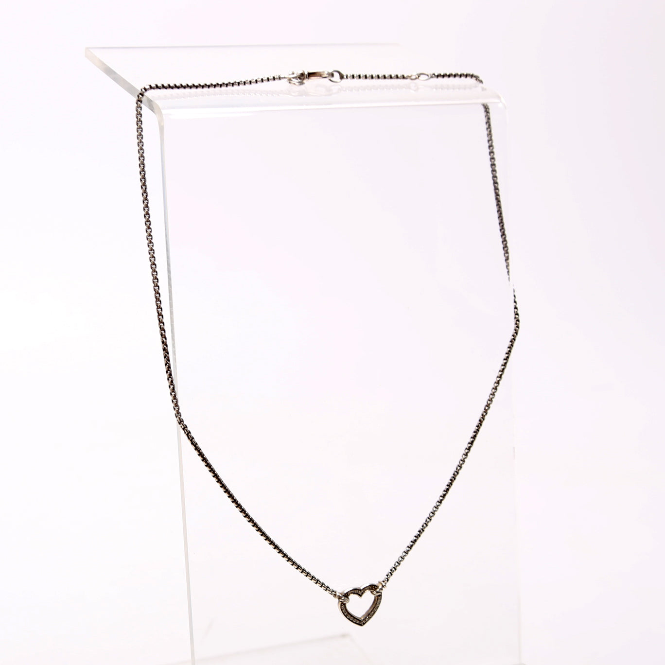 Heart Station Necklace 925/PAVE