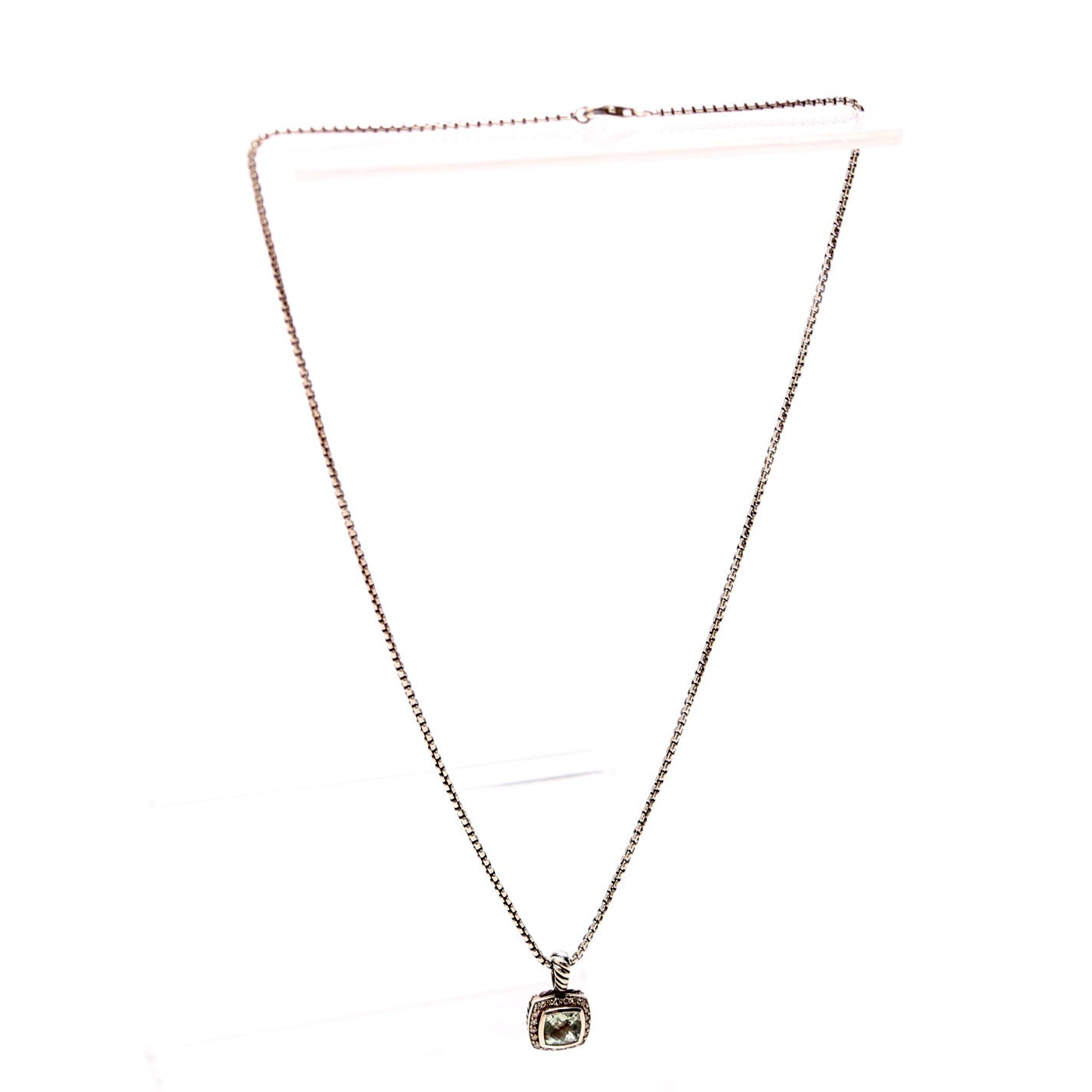 Albion 7MM 925/Prasiolite/Pave Necklace