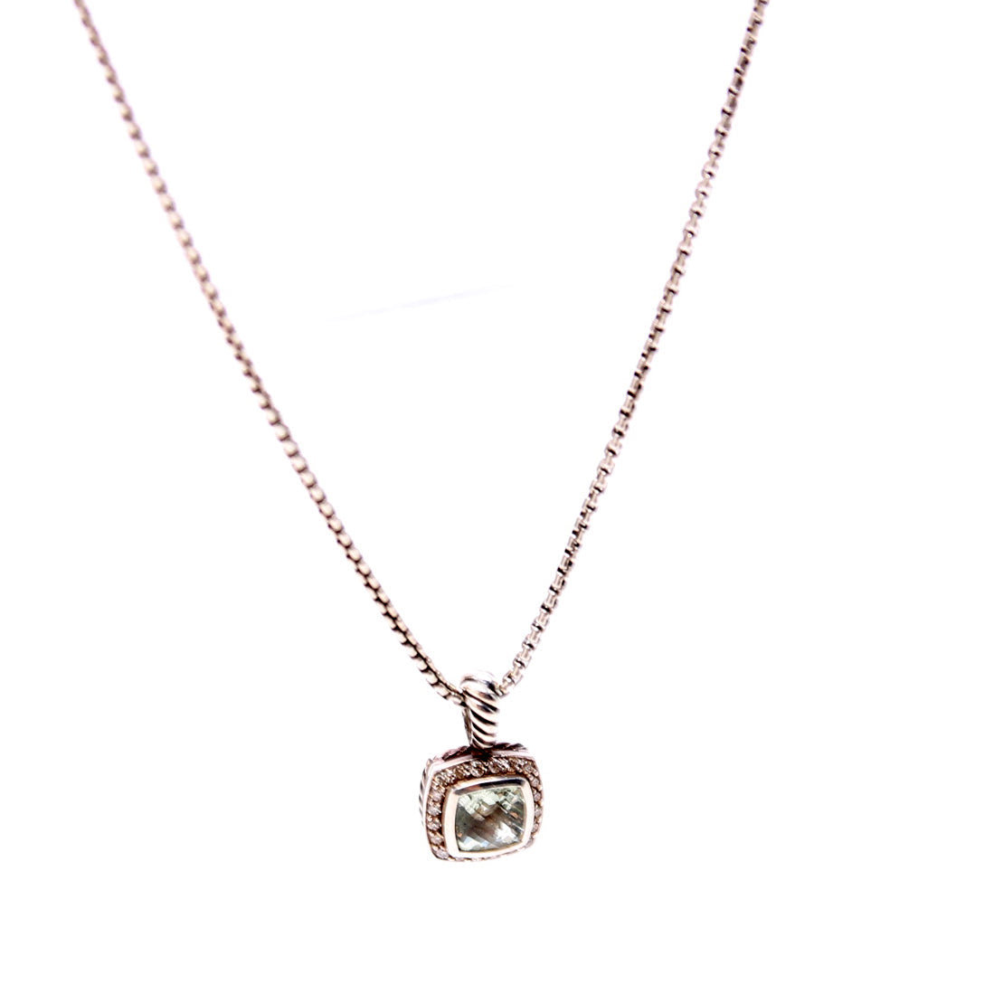 Albion 7MM 925/Prasiolite/Pave Necklace