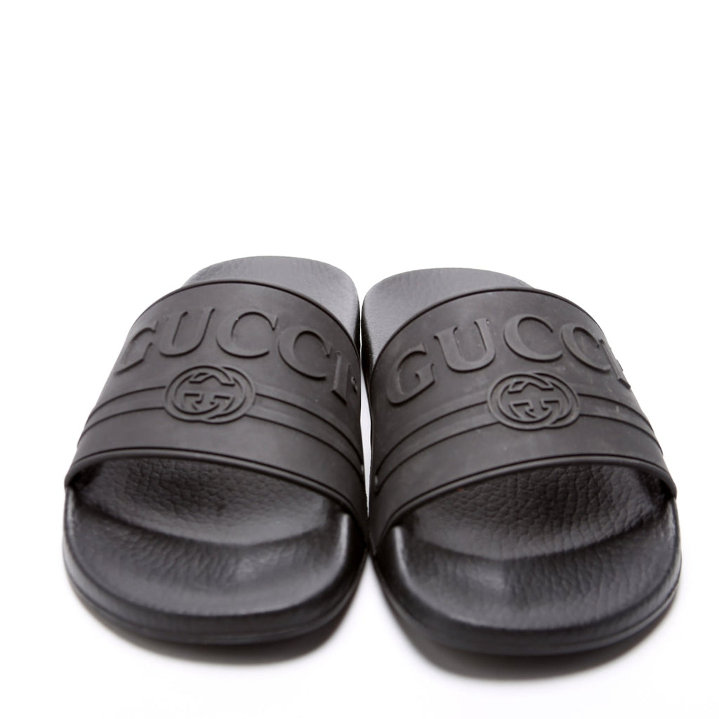 Logo Rubber Slides Size 39 Black