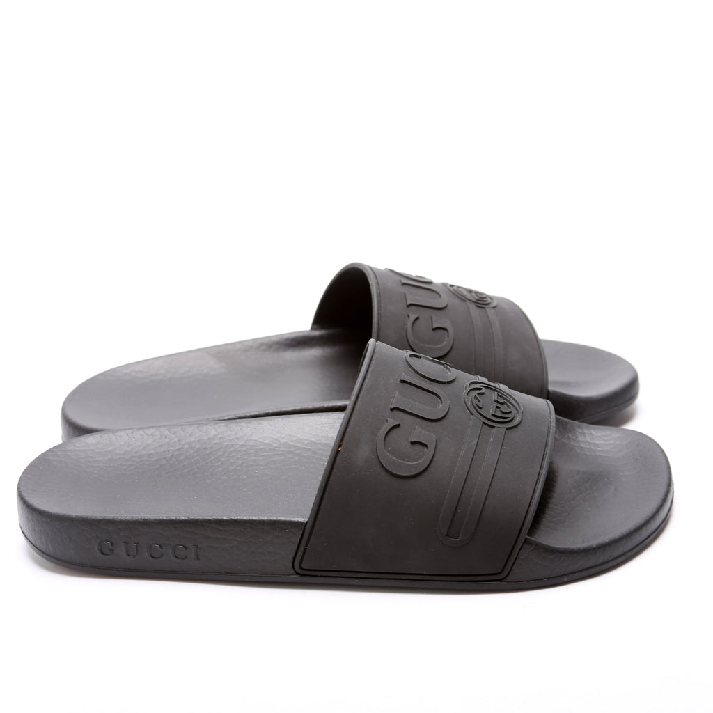 Logo Rubber Slides Size 39 Black