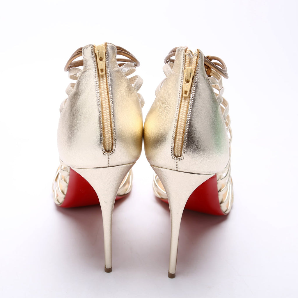 Milla 100MM Caged Sandals Size 41.5 Gold