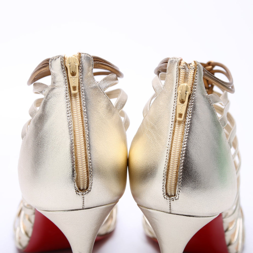 Milla 100MM Caged Sandals Size 41.5 Gold