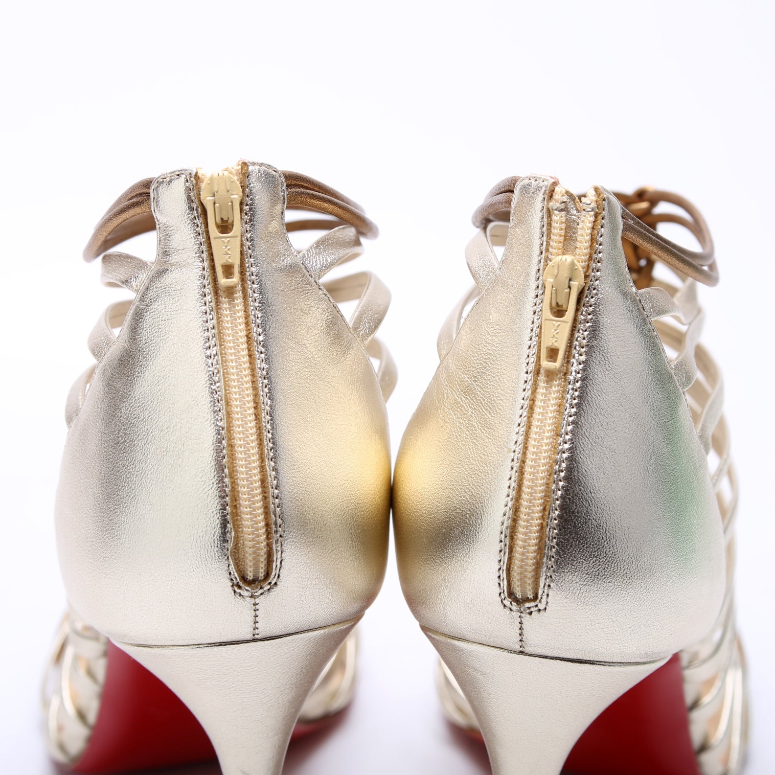 Milla 100MM Caged Sandals Size 41.5 Gold