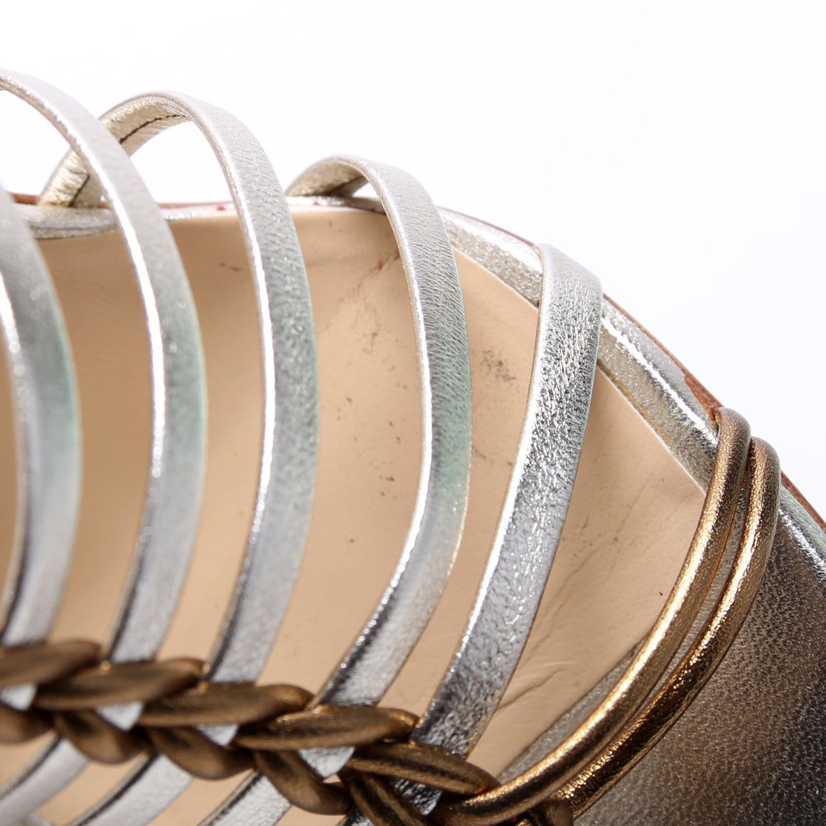 Milla 100MM Caged Sandals Size 41.5 Gold