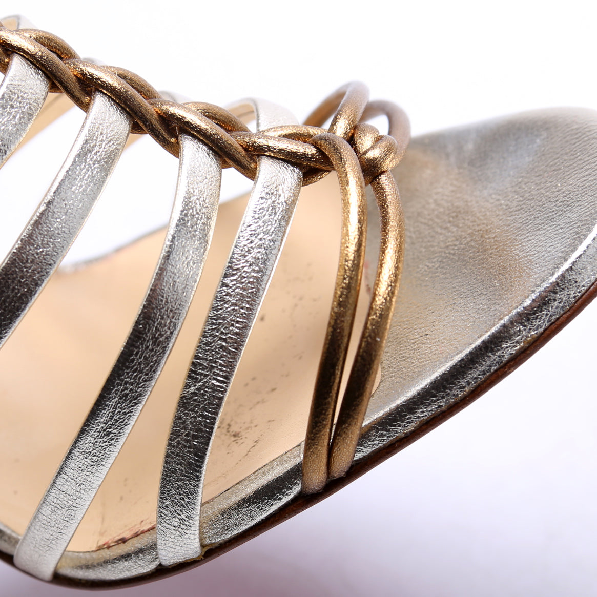 Milla 100MM Caged Sandals Size 41.5 Gold