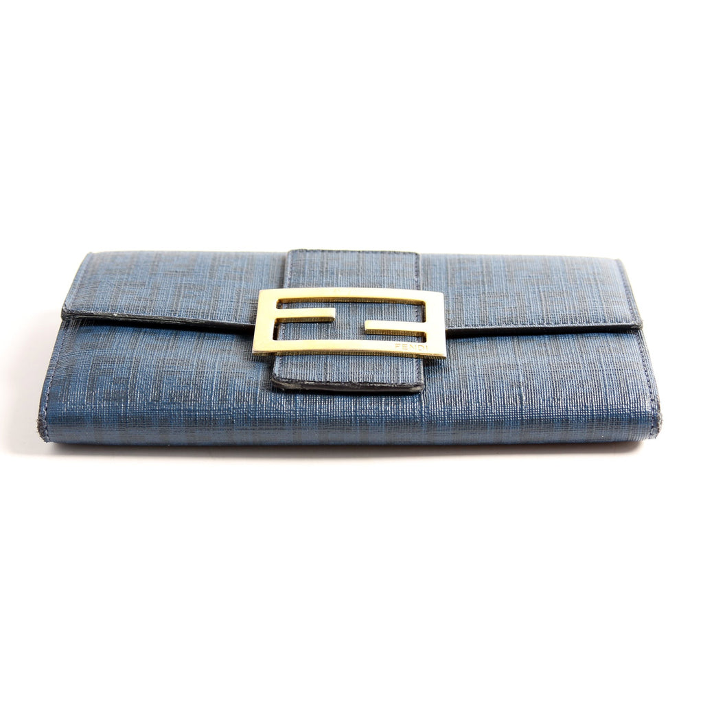 Fendi Zucca Long Wallet Navy
