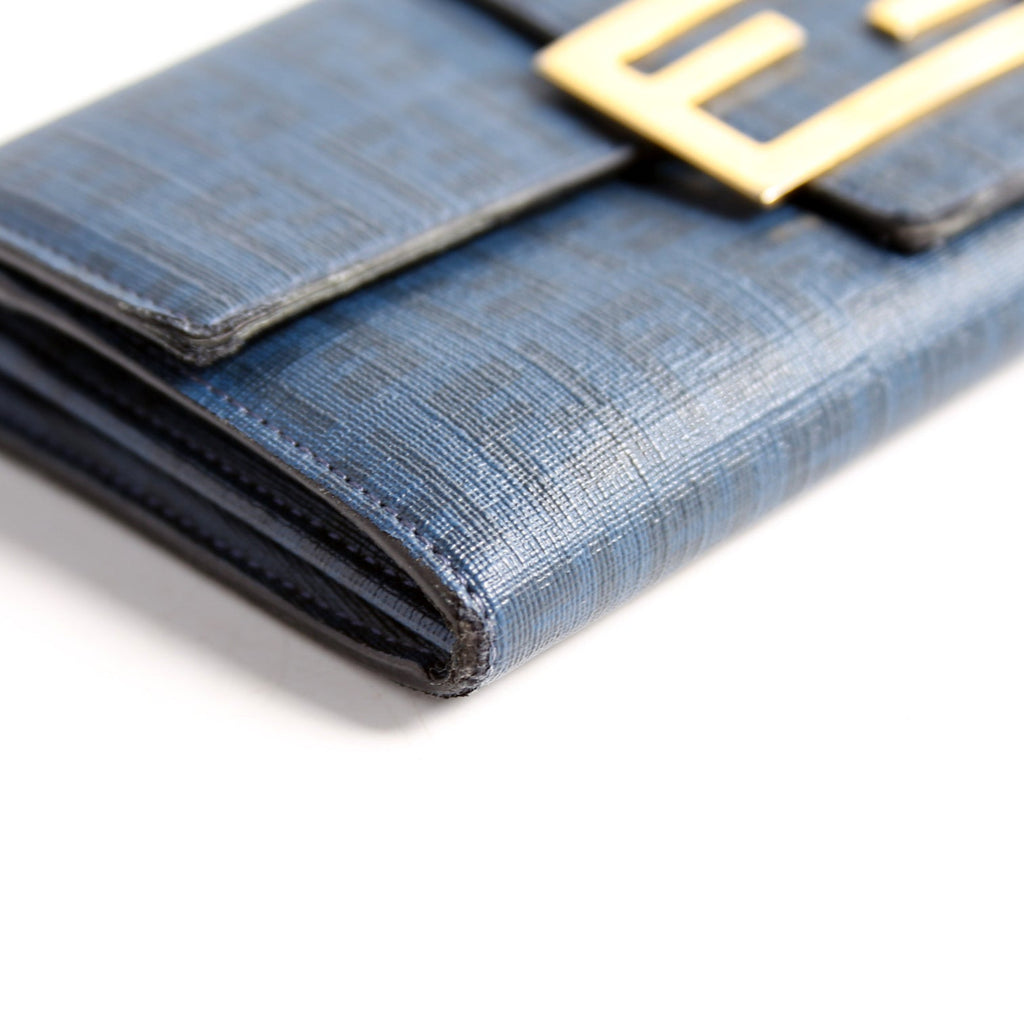 Fendi Zucca Long Wallet Navy