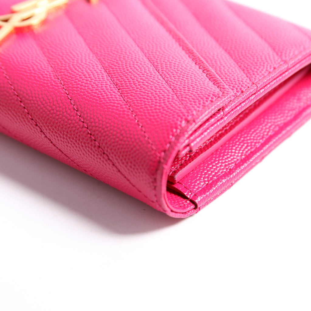 Flap Wallet Large Grain De Poudre 372264 Pink