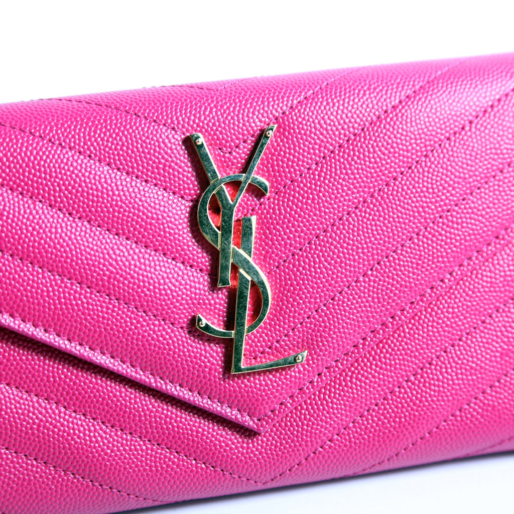 Flap Wallet Large Grain De Poudre 372264 Pink