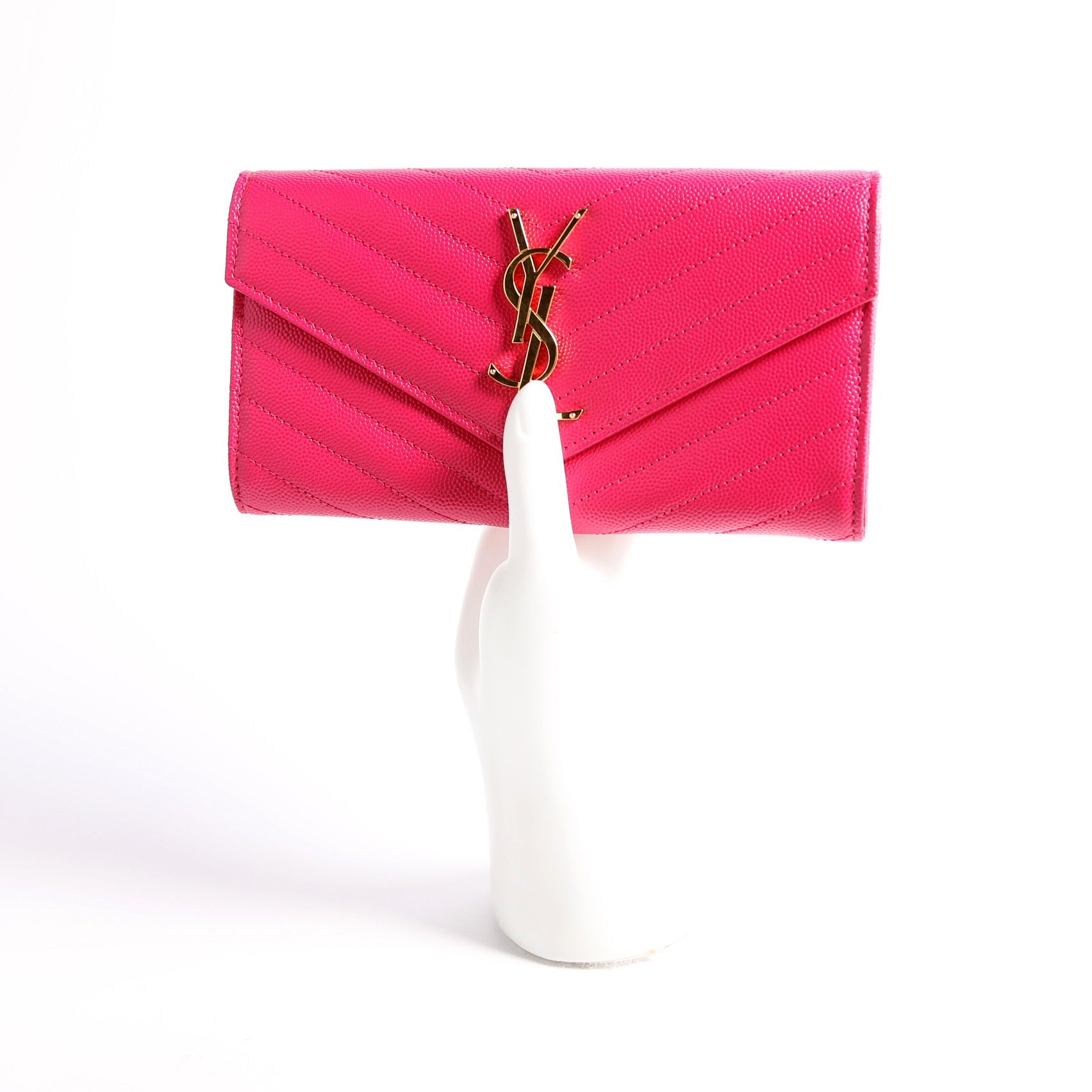 Flap Wallet Large Grain De Poudre 372264 Pink