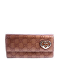 245728 Guccissima Lovely Heart Continental Wallet Bronze