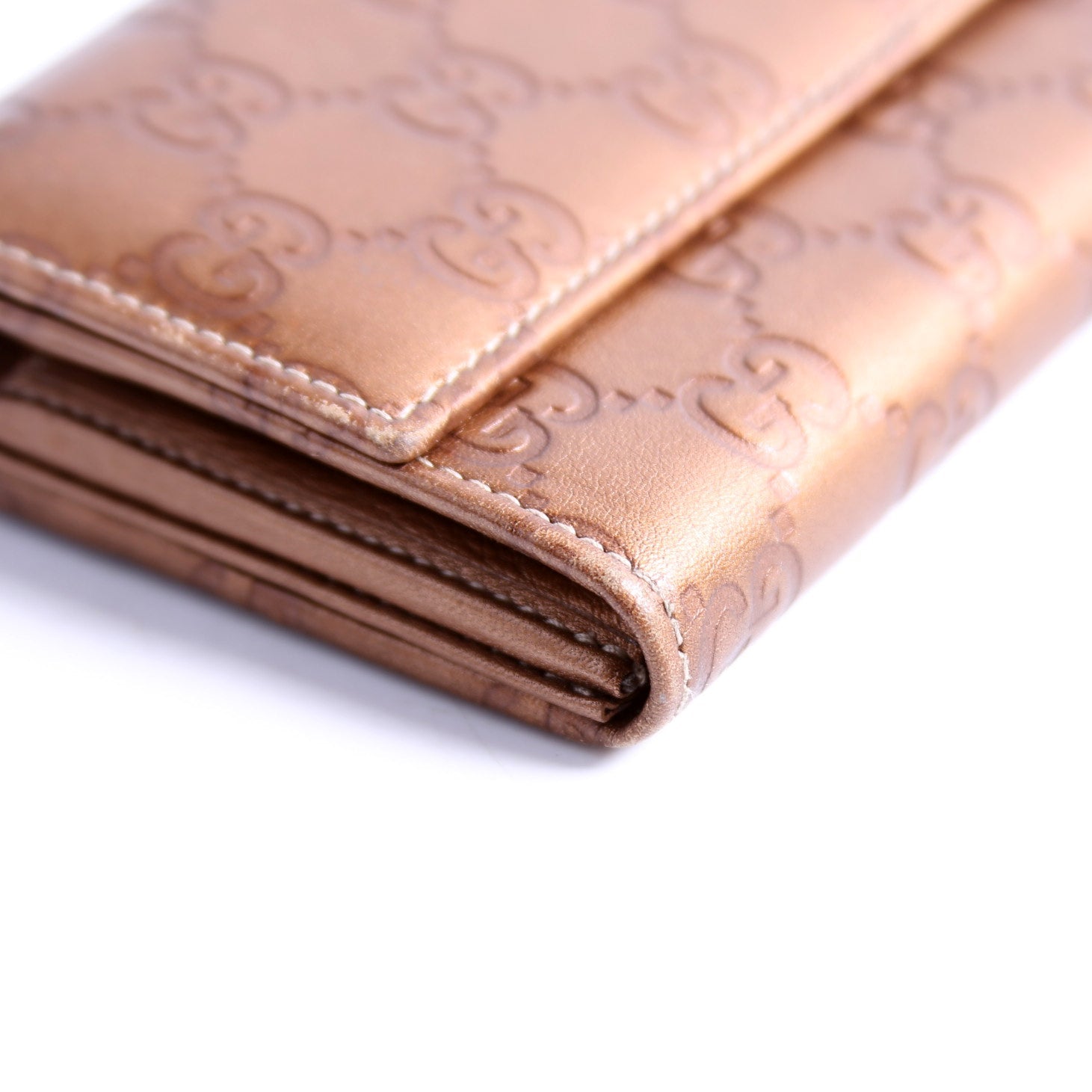 245728 Guccissima Lovely Heart Continental Wallet Bronze