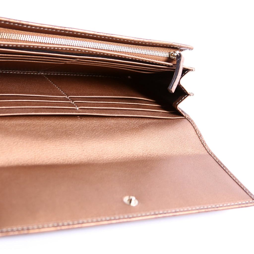 245728 Guccissima Lovely Heart Continental Wallet Bronze