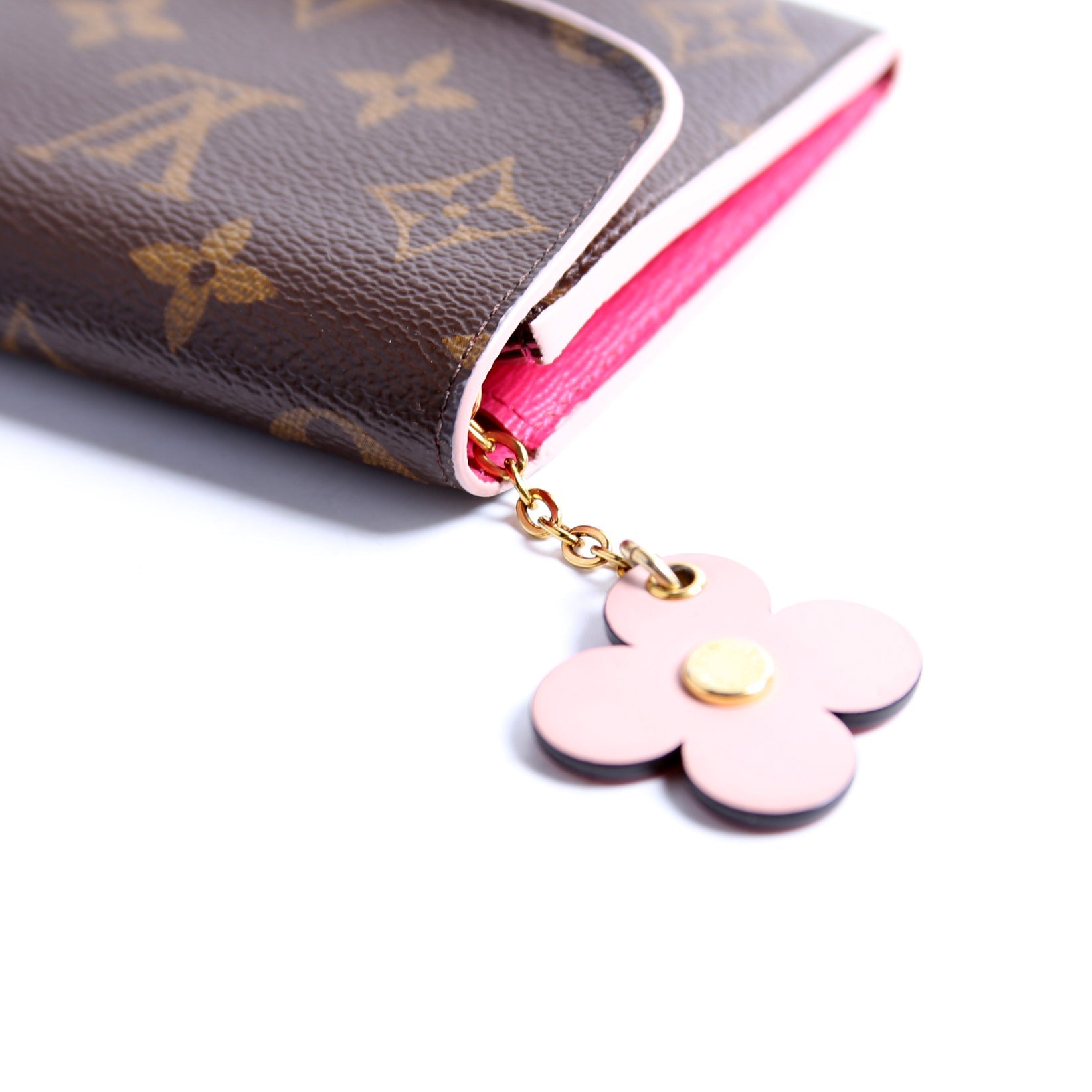 Emilie Wallet Flower Monogram Pink