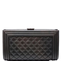 Boy Frame Clutch Metallic Lambskin 24M Grey