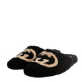Men's Shearling Logo Slippers Size 40