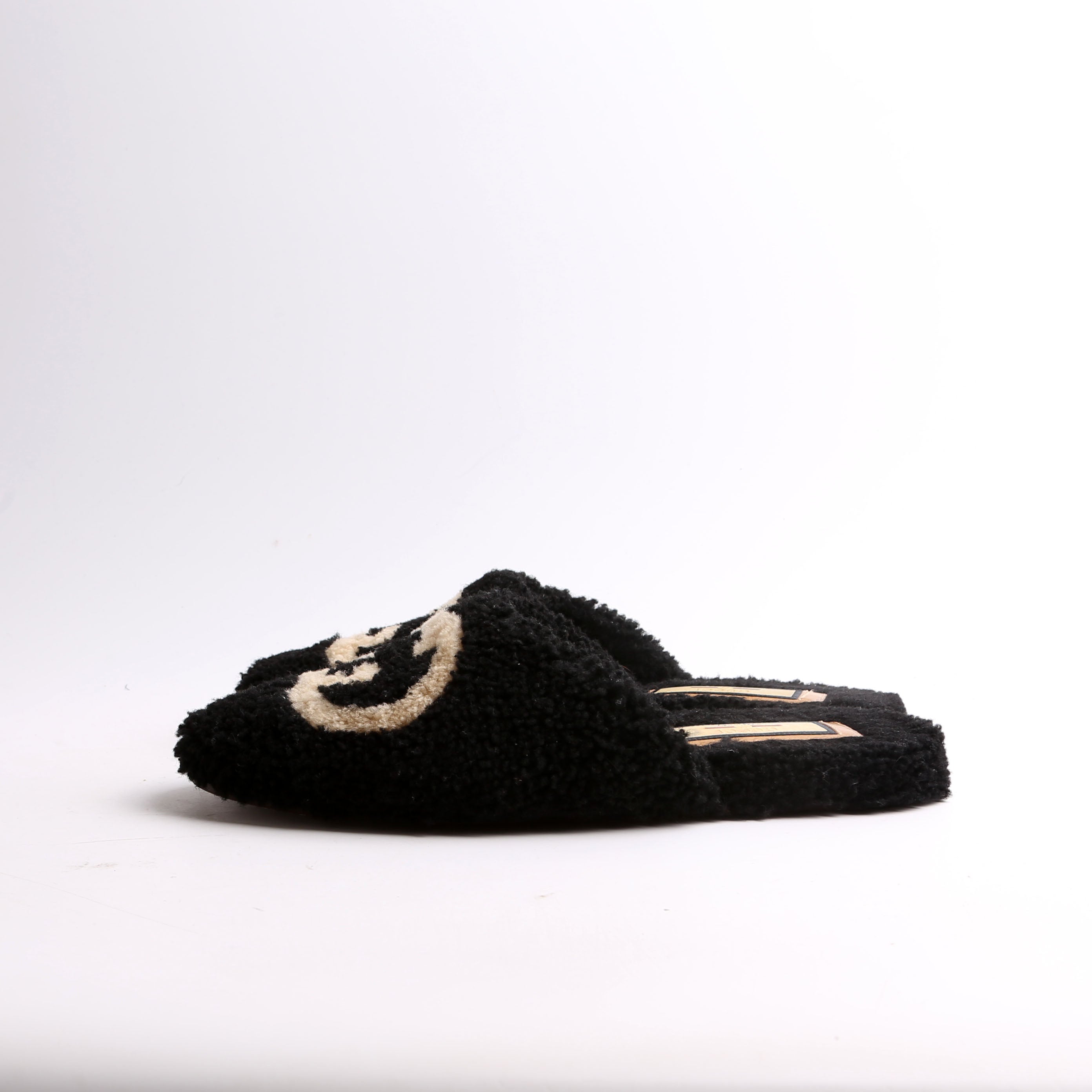Men's Shearling Logo Slippers Size 40