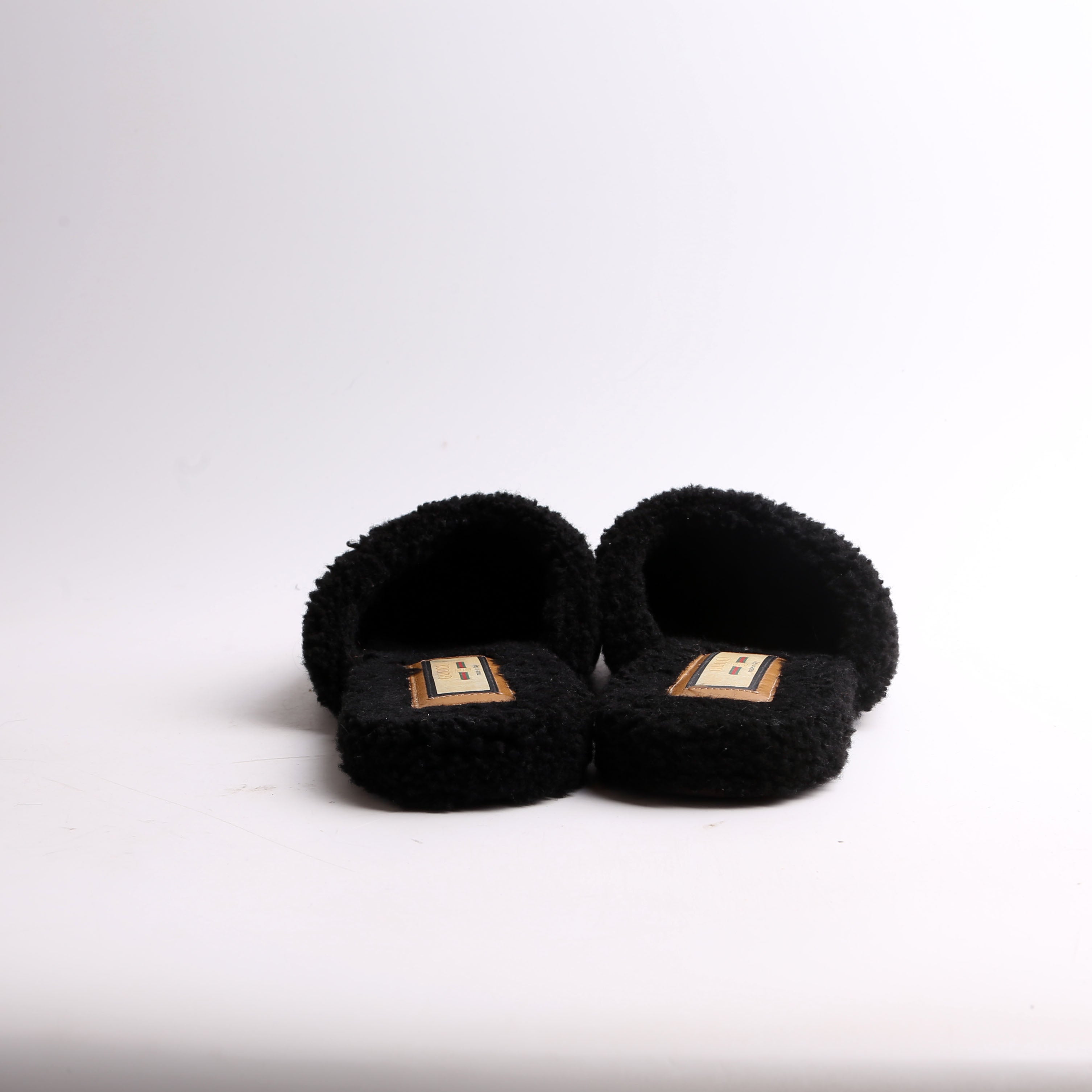 Men's Shearling Logo Slippers Size 40