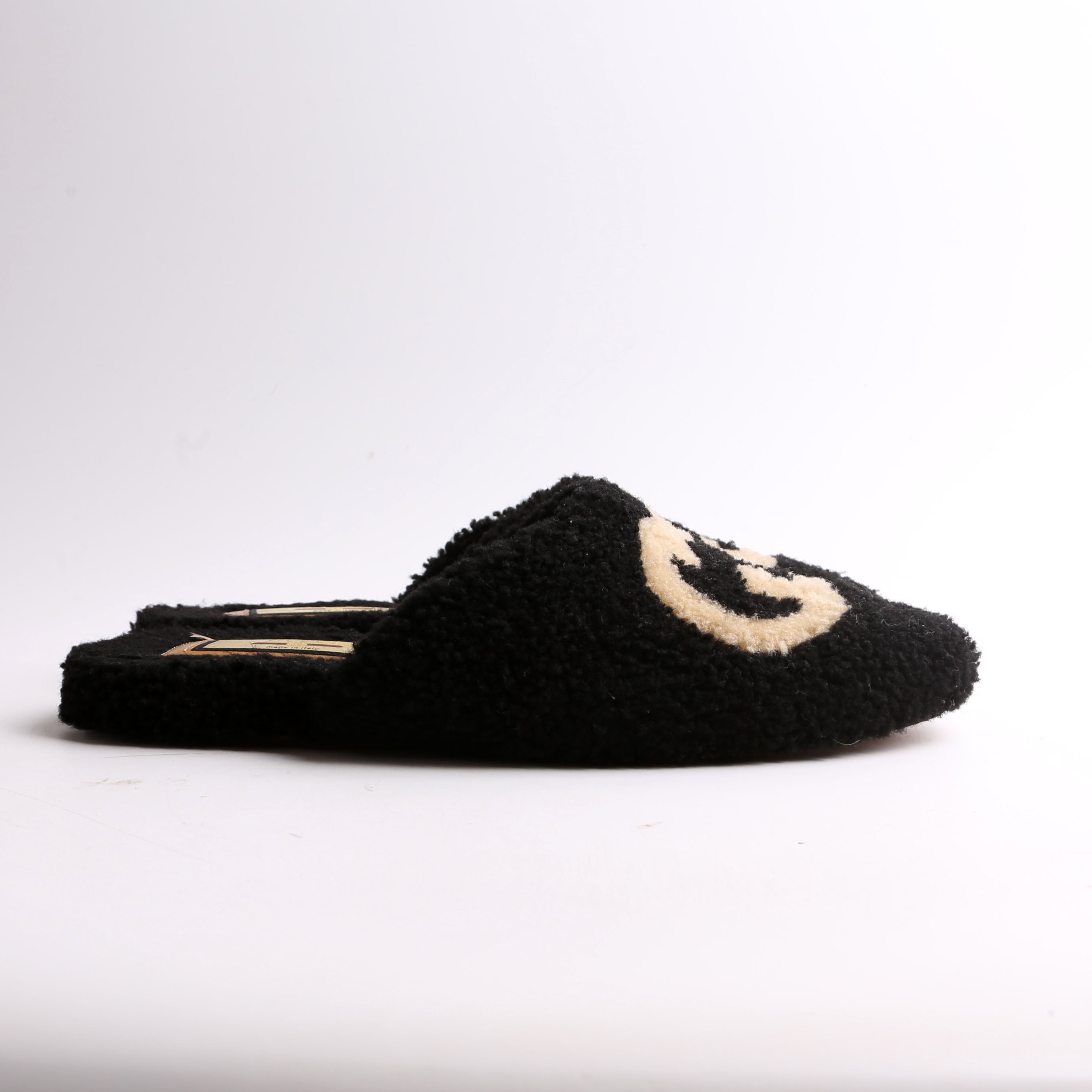 Men's Shearling Logo Slippers Size 40