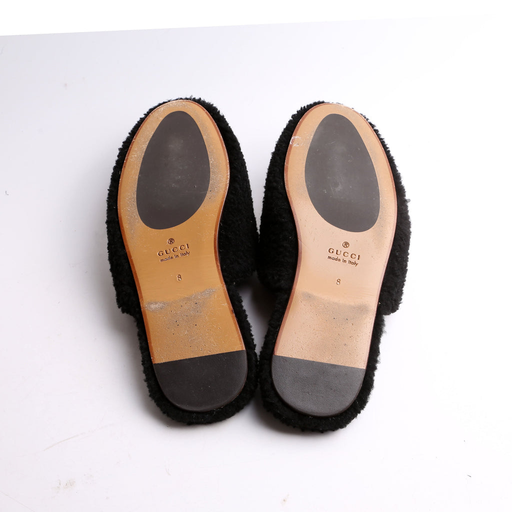 Men's Shearling Logo Slippers Size 40