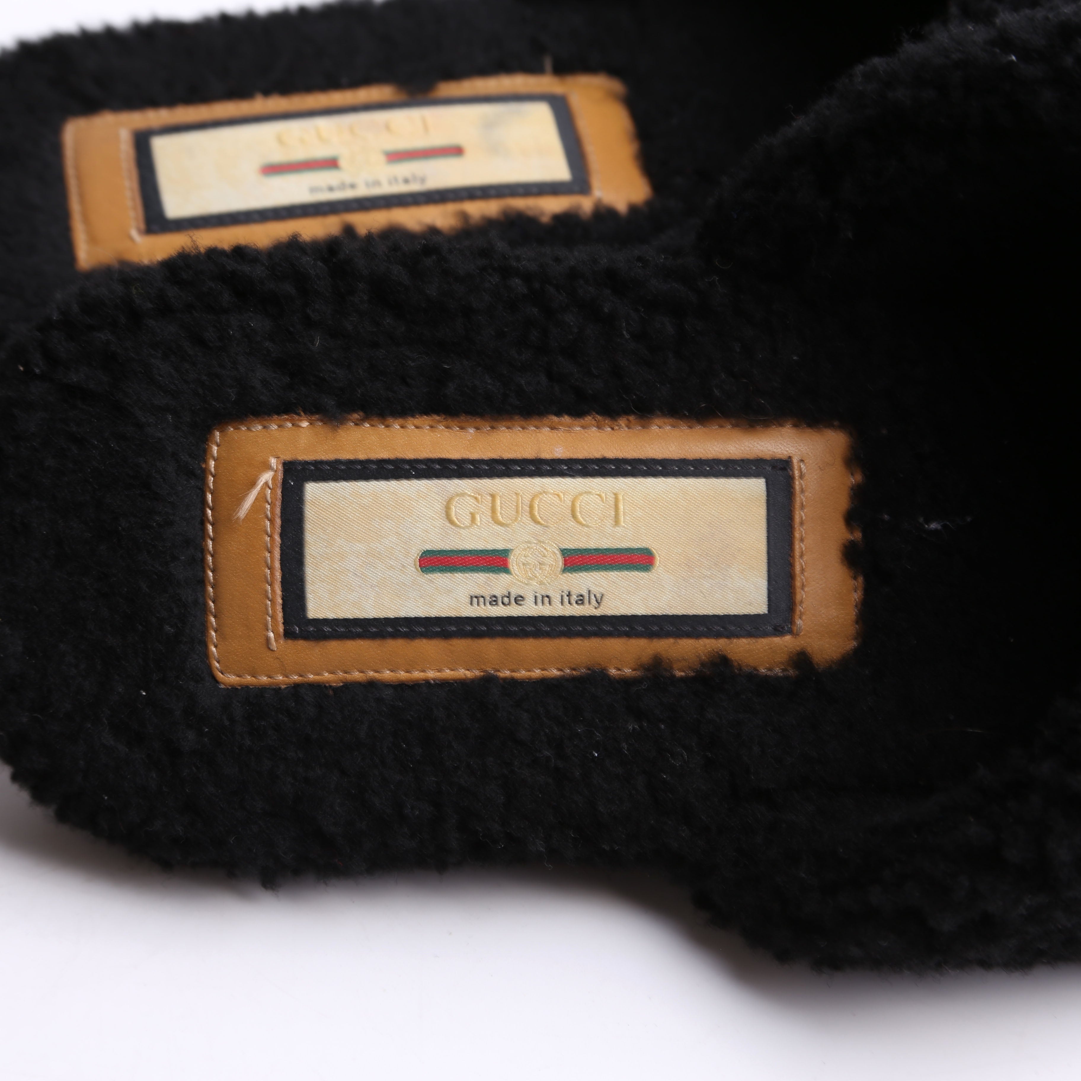 Men's Shearling Logo Slippers Size 40