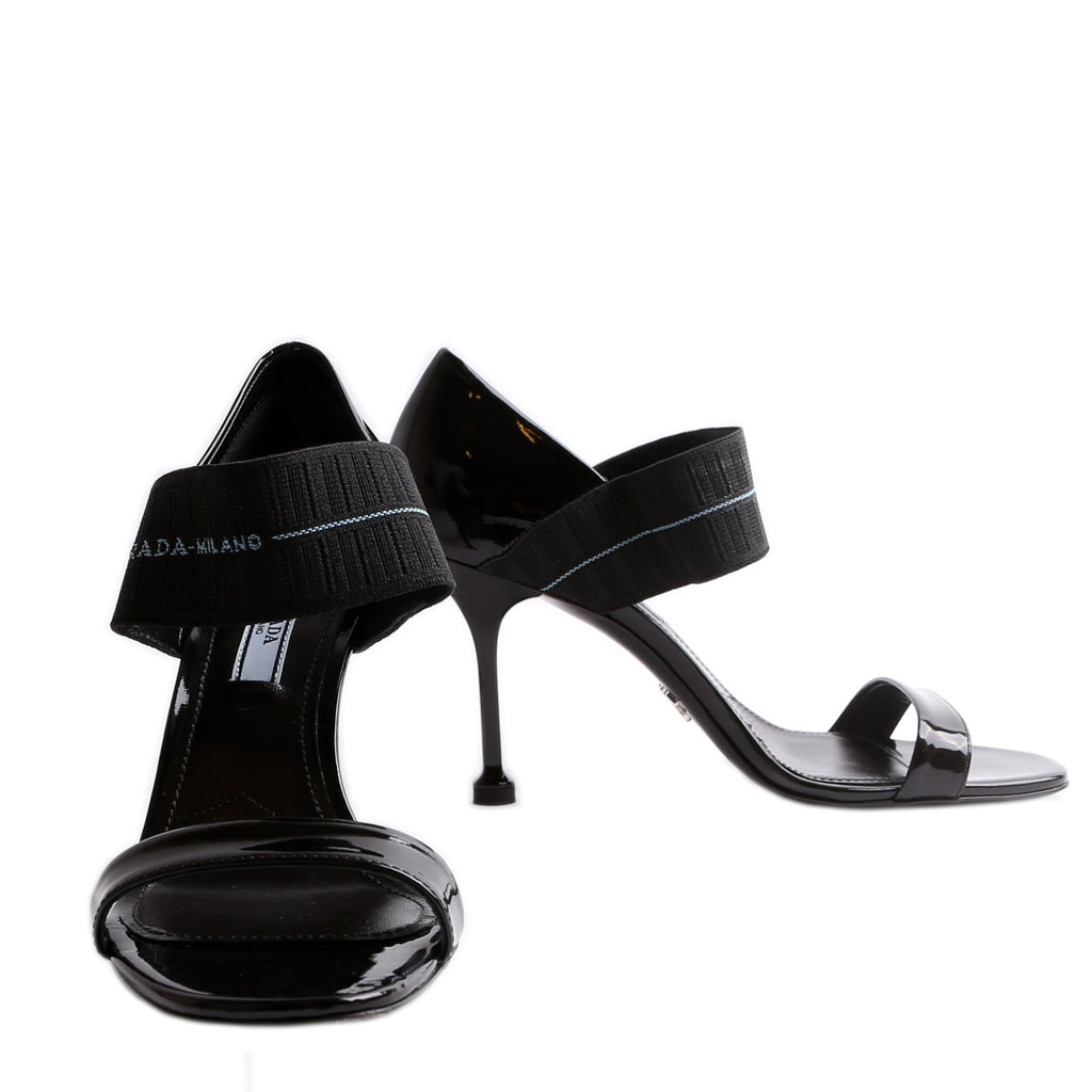 Patent Leather Logo Strap Heels Size 37.5