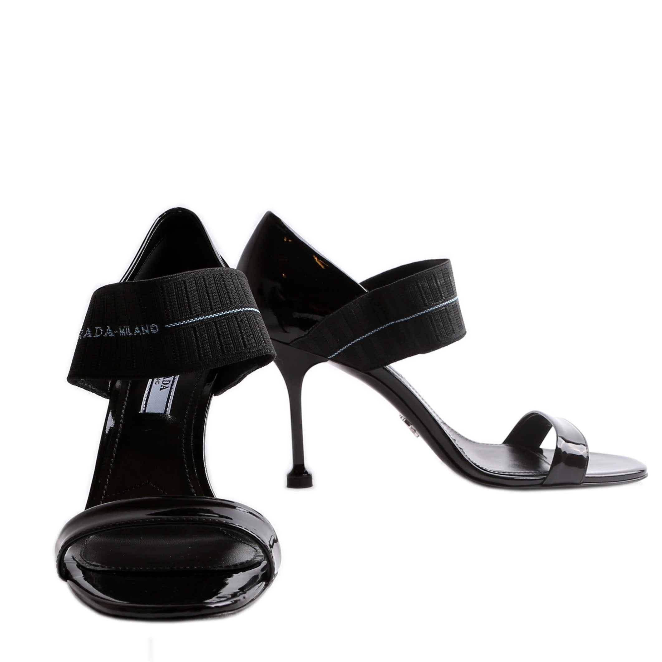 Patent Leather Logo Strap Heels Size 37.5