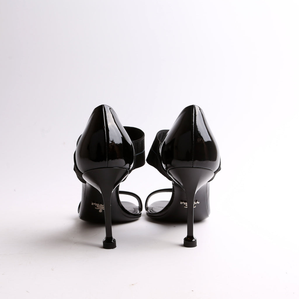 Patent Leather Logo Strap Heels Size 37.5