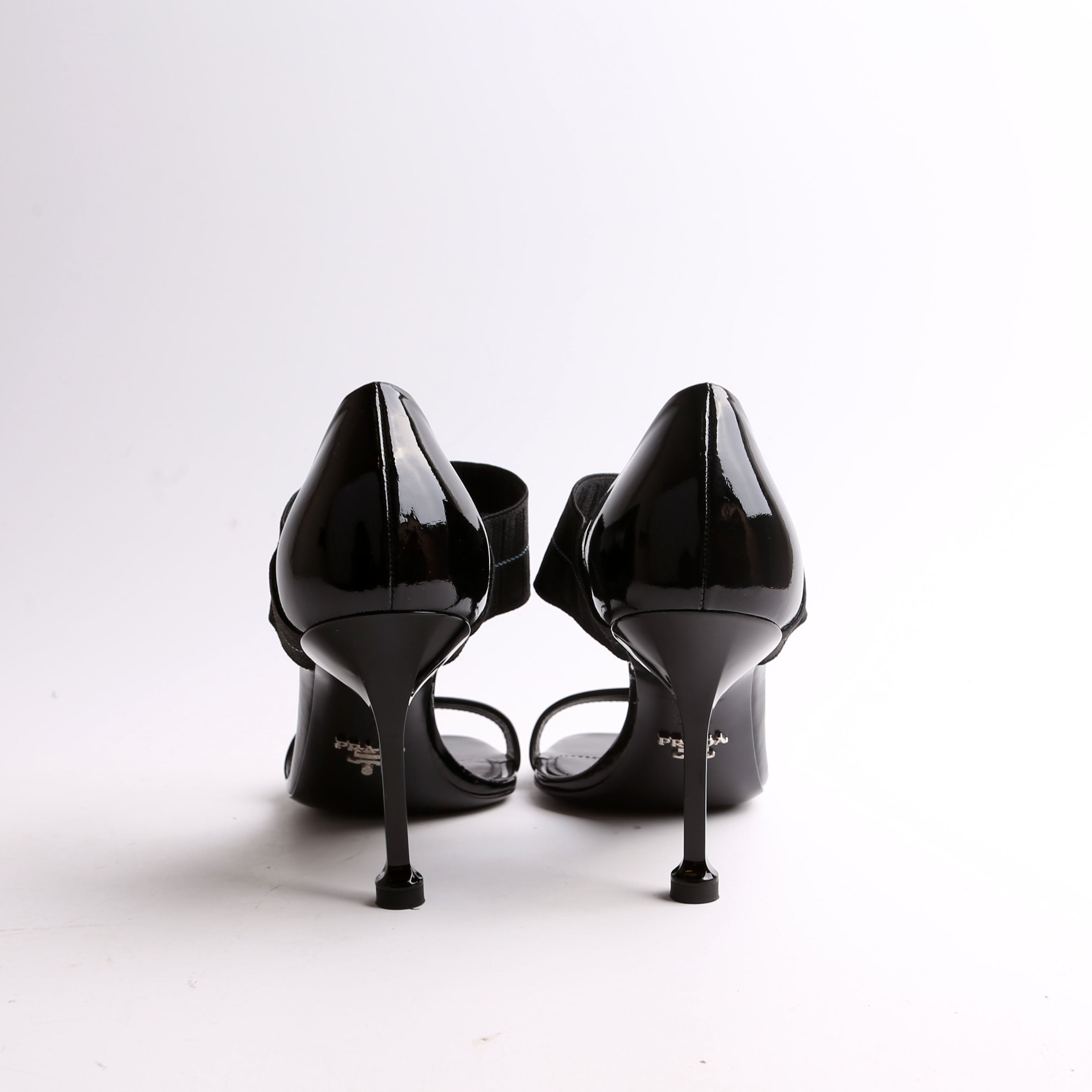Patent Leather Logo Strap Heels Size 37.5