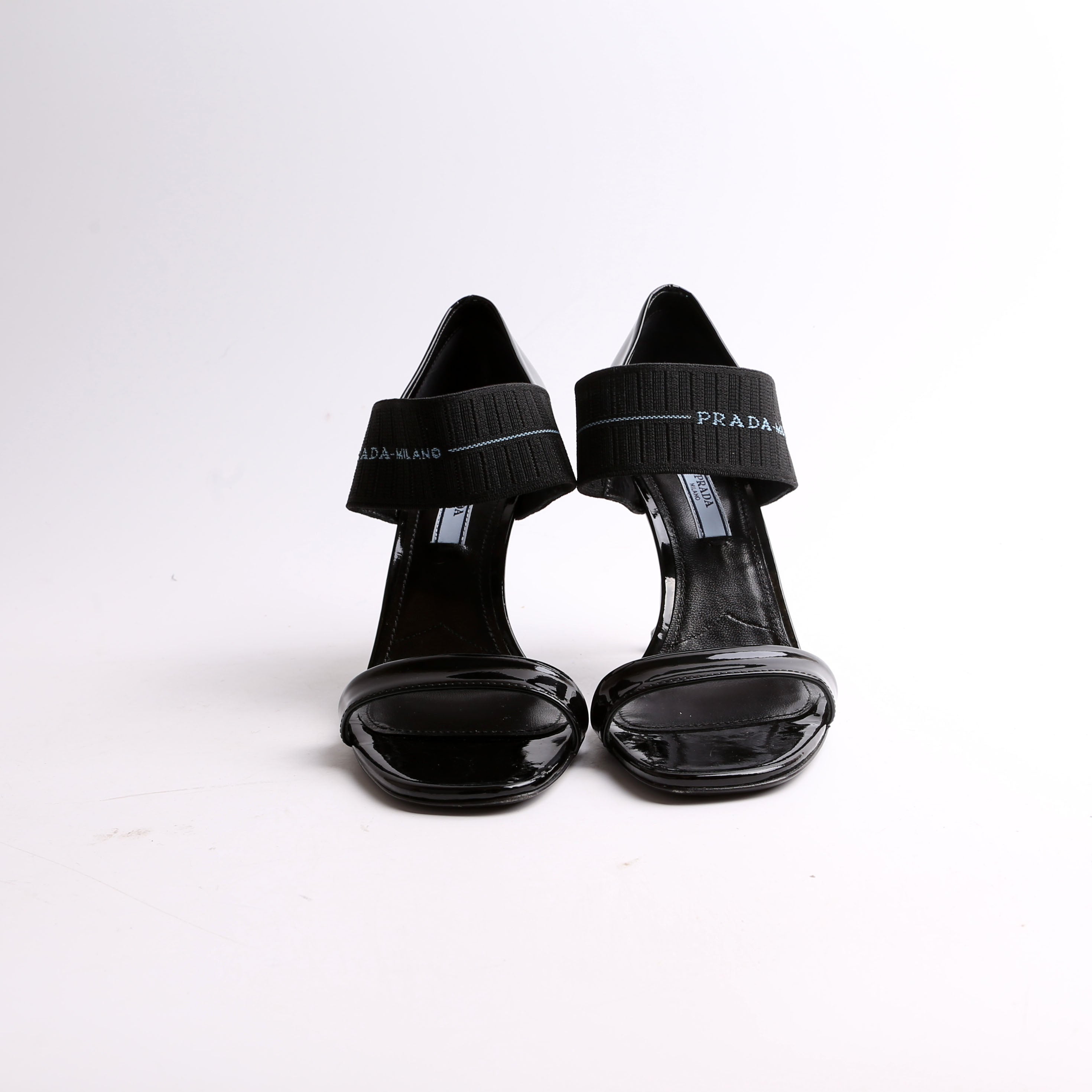 Patent Leather Logo Strap Heels Size 37.5