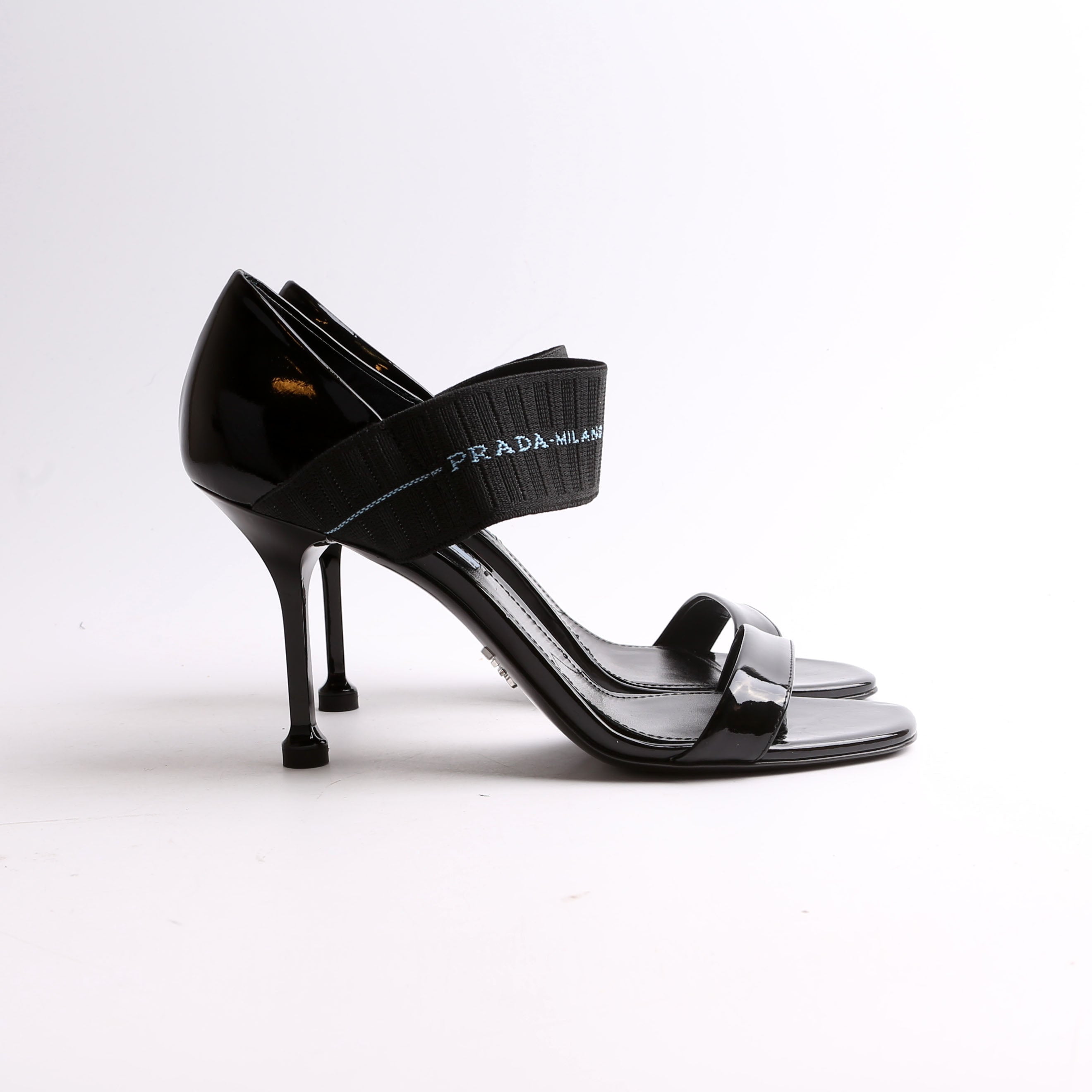 Patent Leather Logo Strap Heels Size 37.5