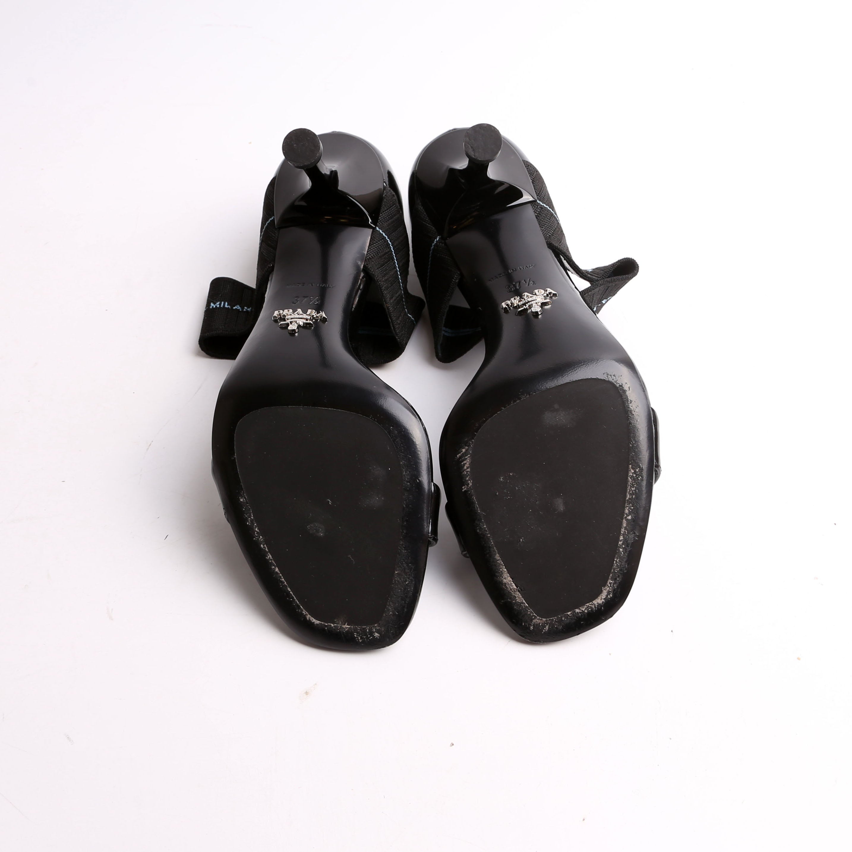 Patent Leather Logo Strap Heels Size 37.5