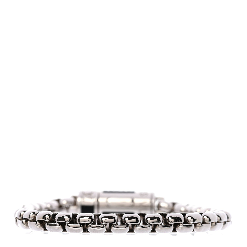 Louis Vuitton Monogram Eclipse Chain Bracelet Silver