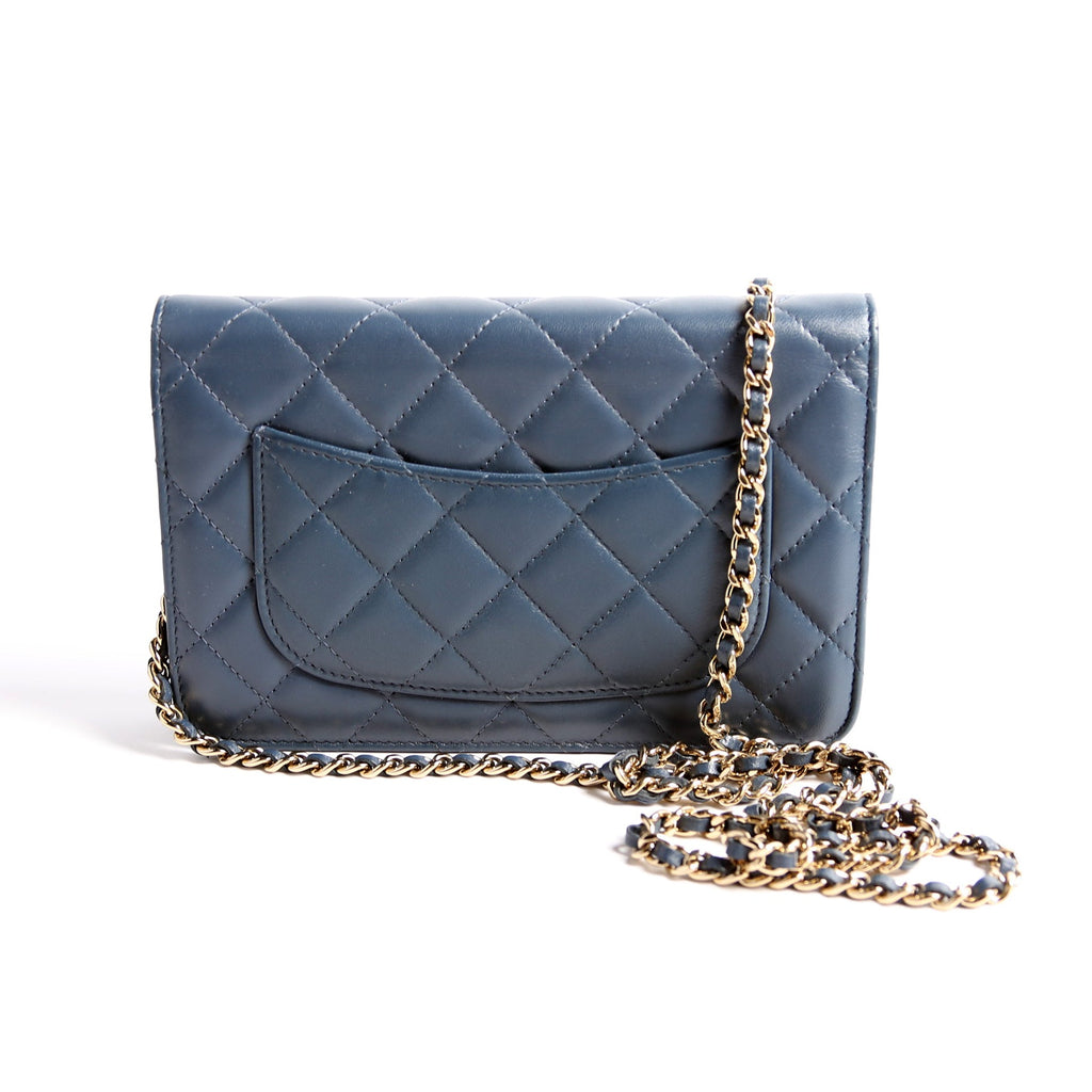 WOC Classic Quilted Lambskin Navy
