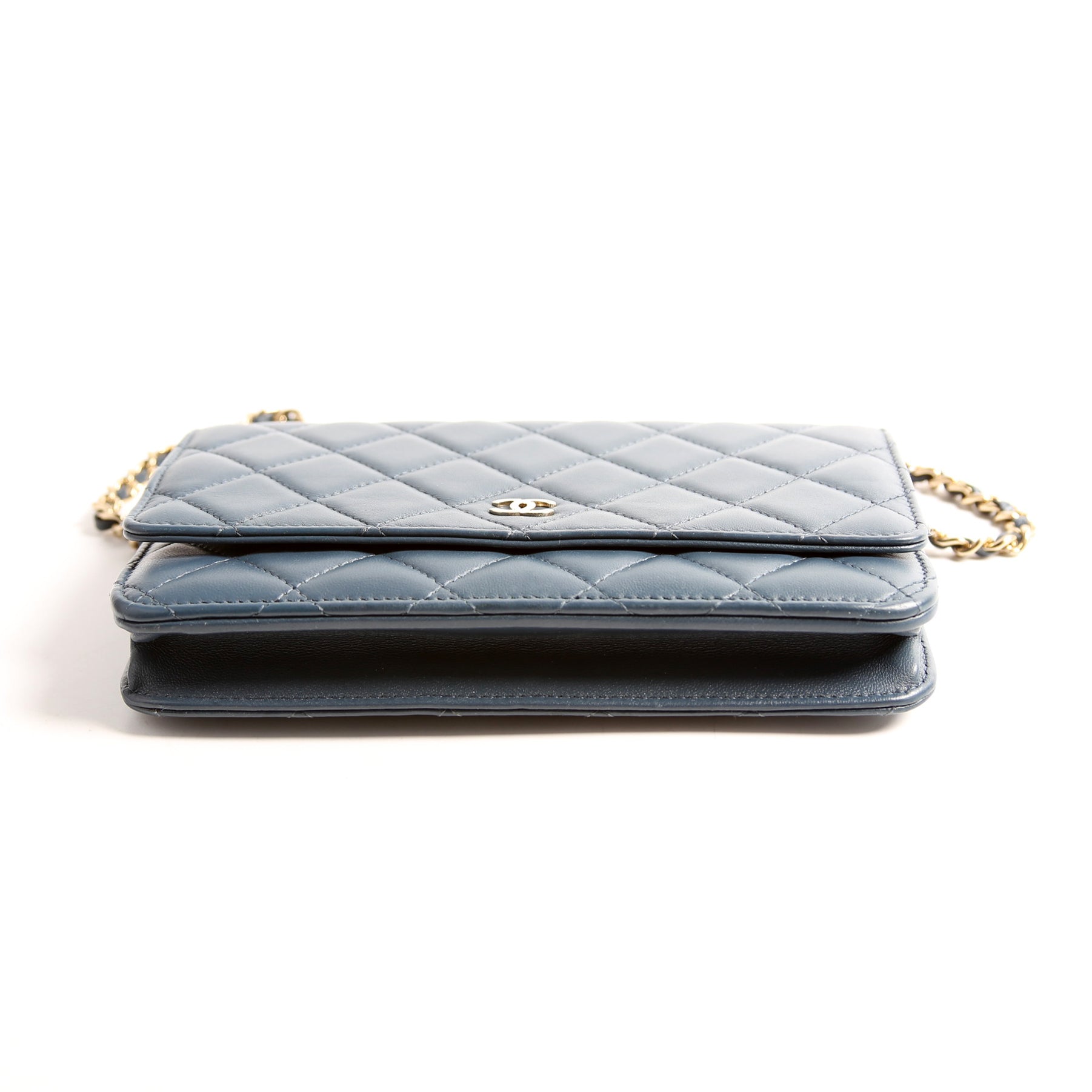 WOC Classic Quilted Lambskin Navy