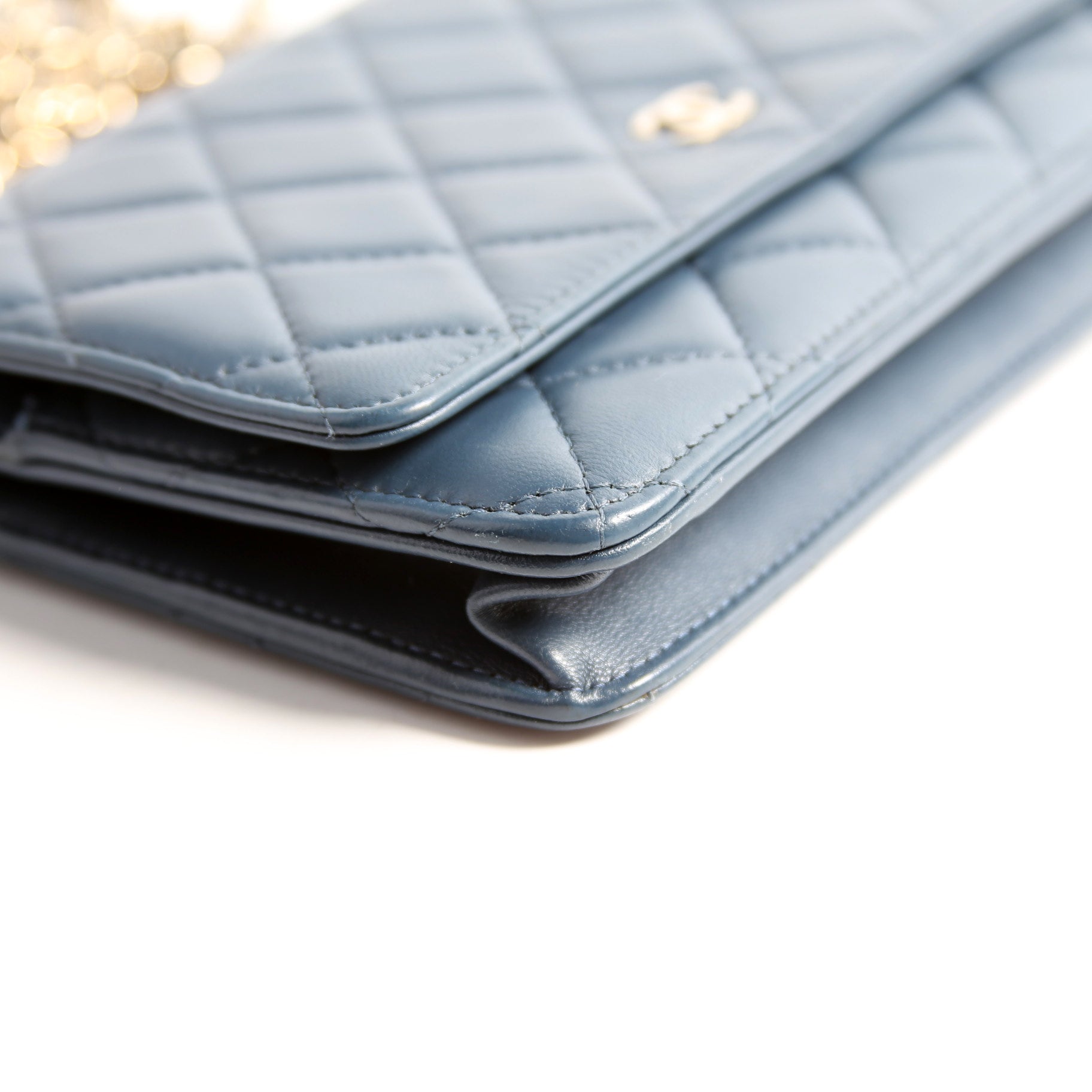 WOC Classic Quilted Lambskin Navy
