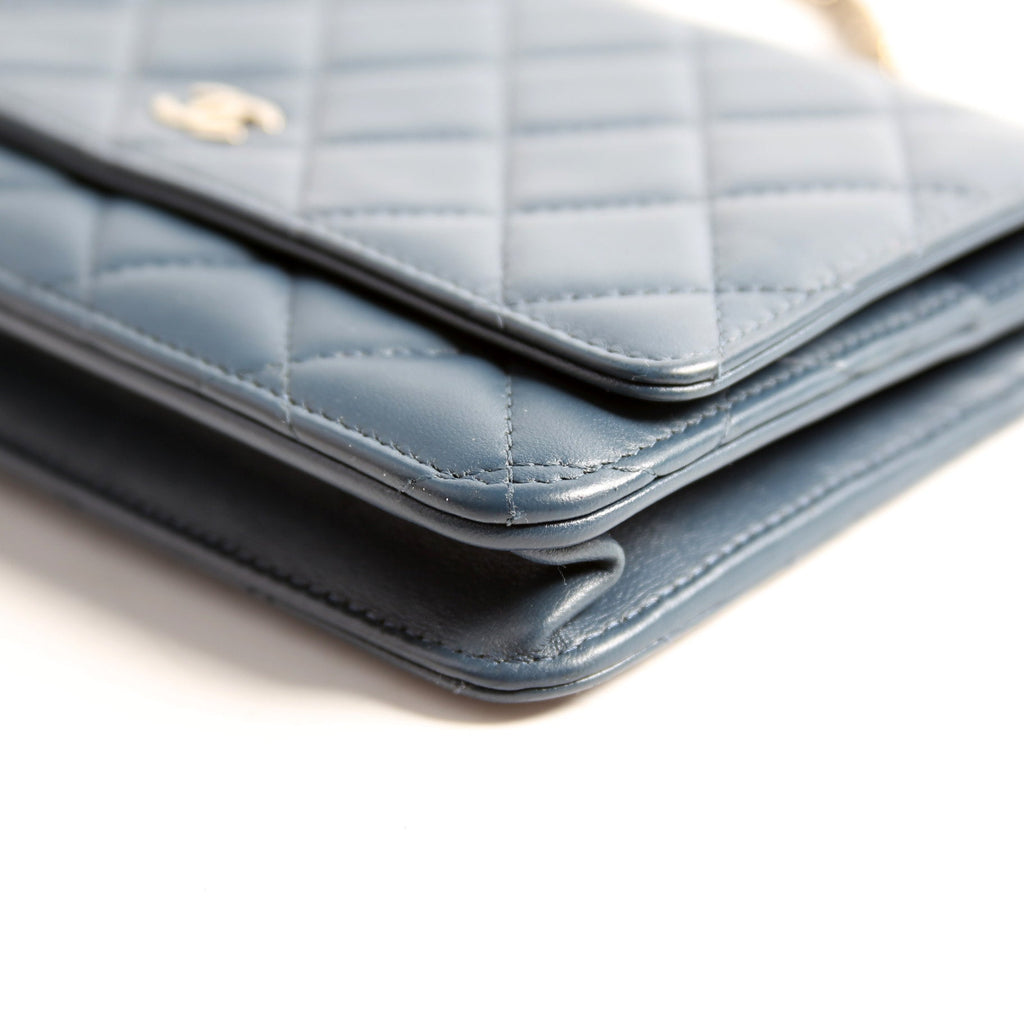 WOC Classic Quilted Lambskin Navy