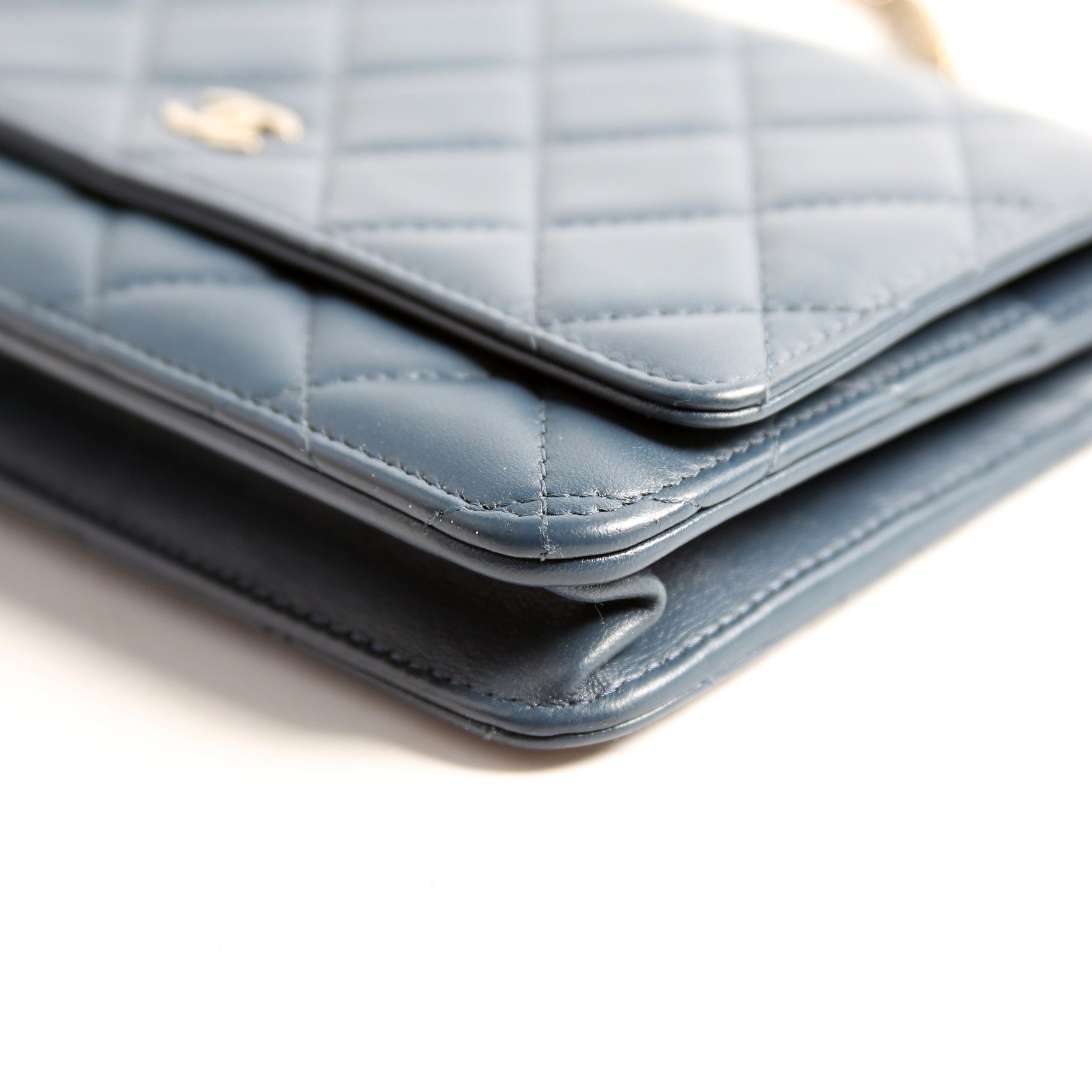 WOC Classic Quilted Lambskin Navy