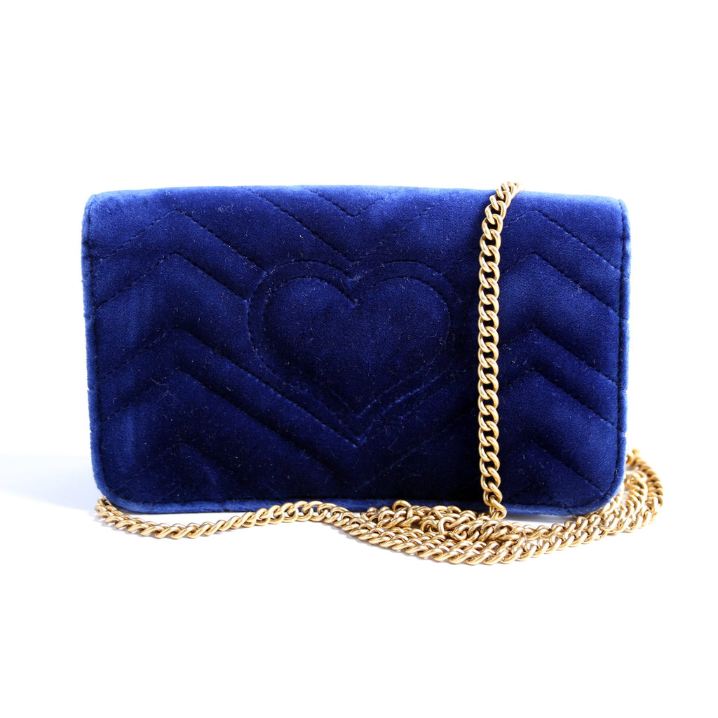 488426 GG Marmont Velvet Mini Bag Blue