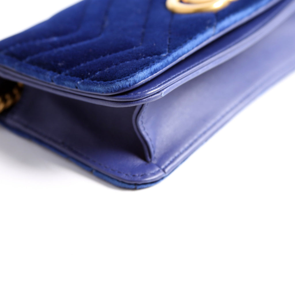 488426 GG Marmont Velvet Mini Bag Blue