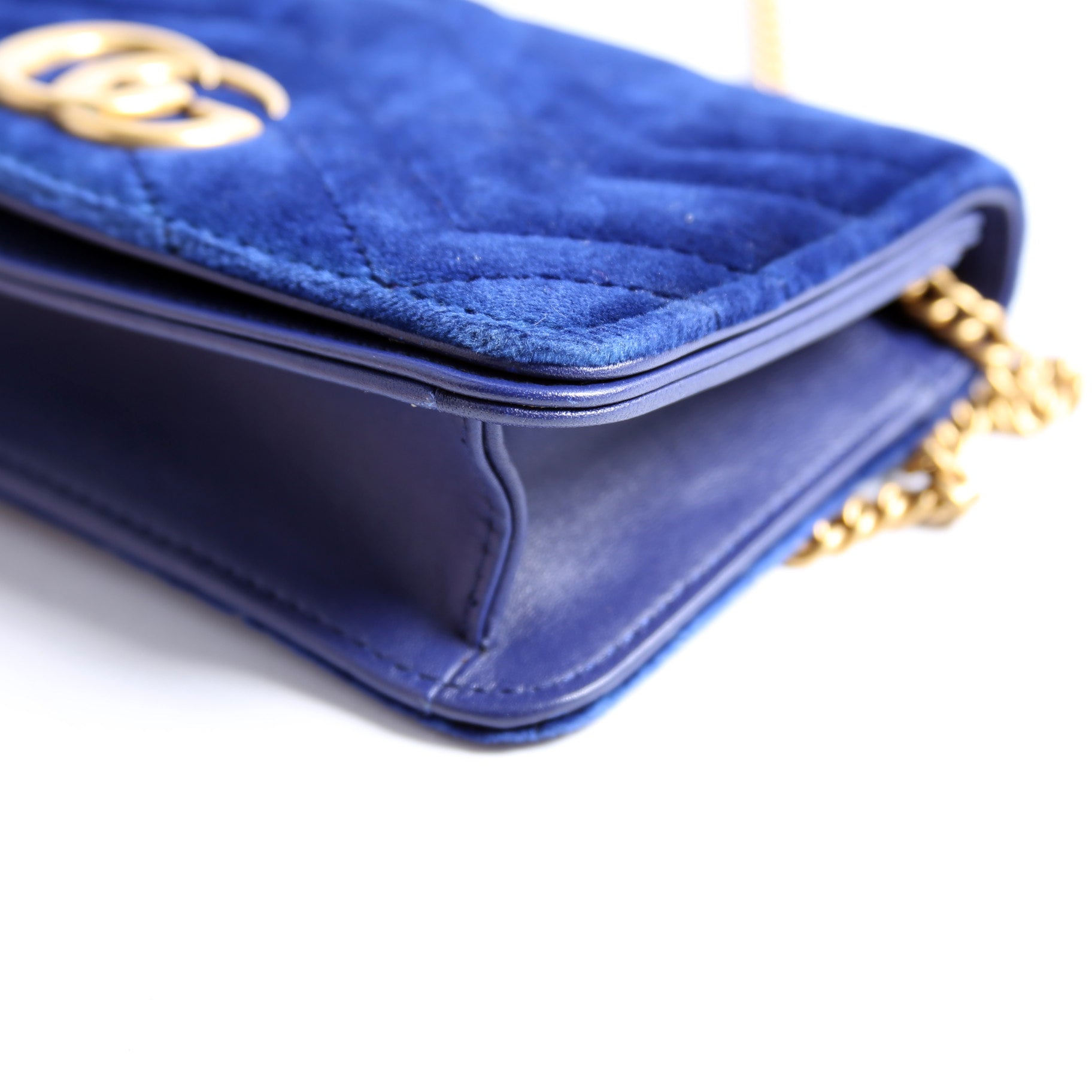 488426 GG Marmont Velvet Mini Bag Blue
