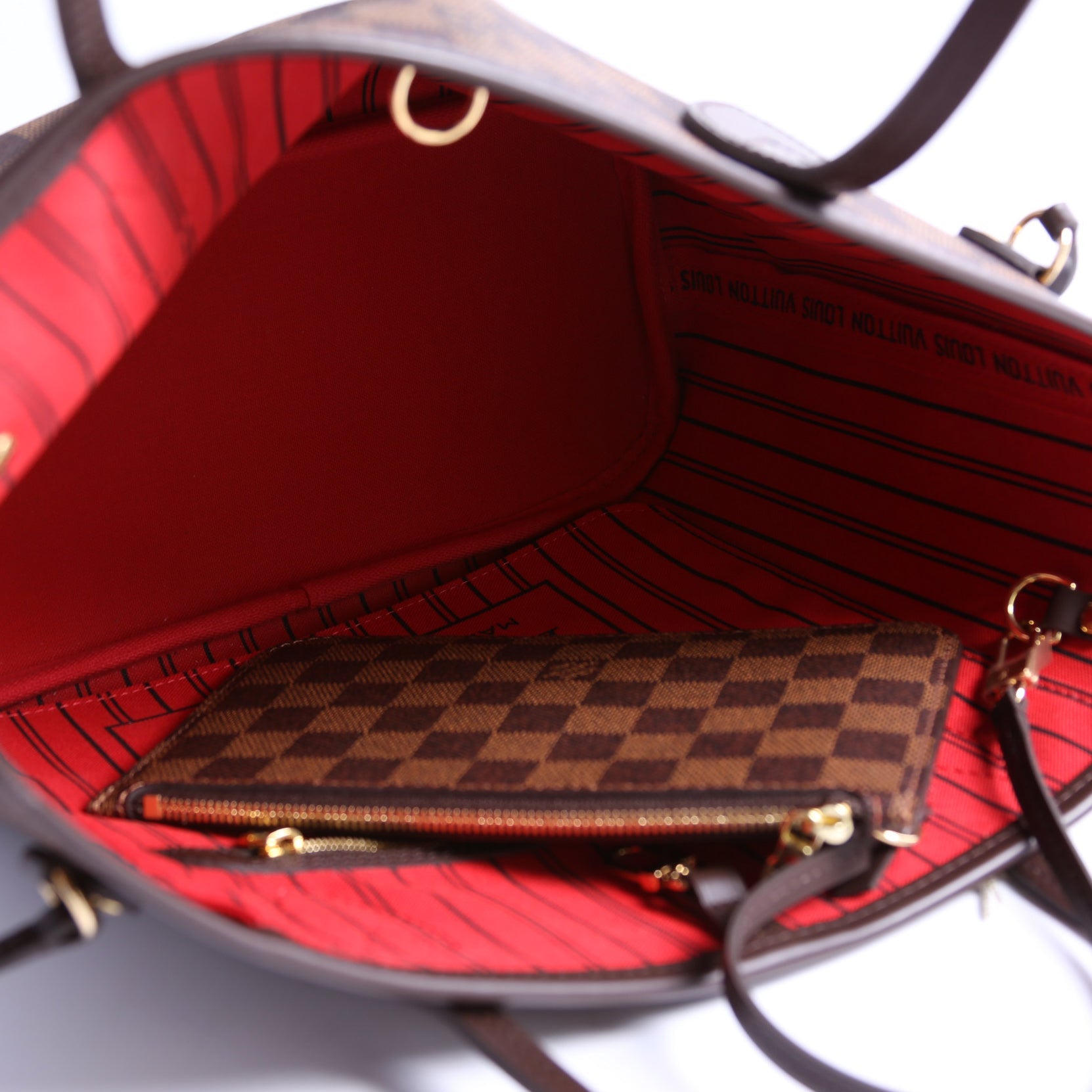 Neverfull W/Wallet PM Damier Ebene Red