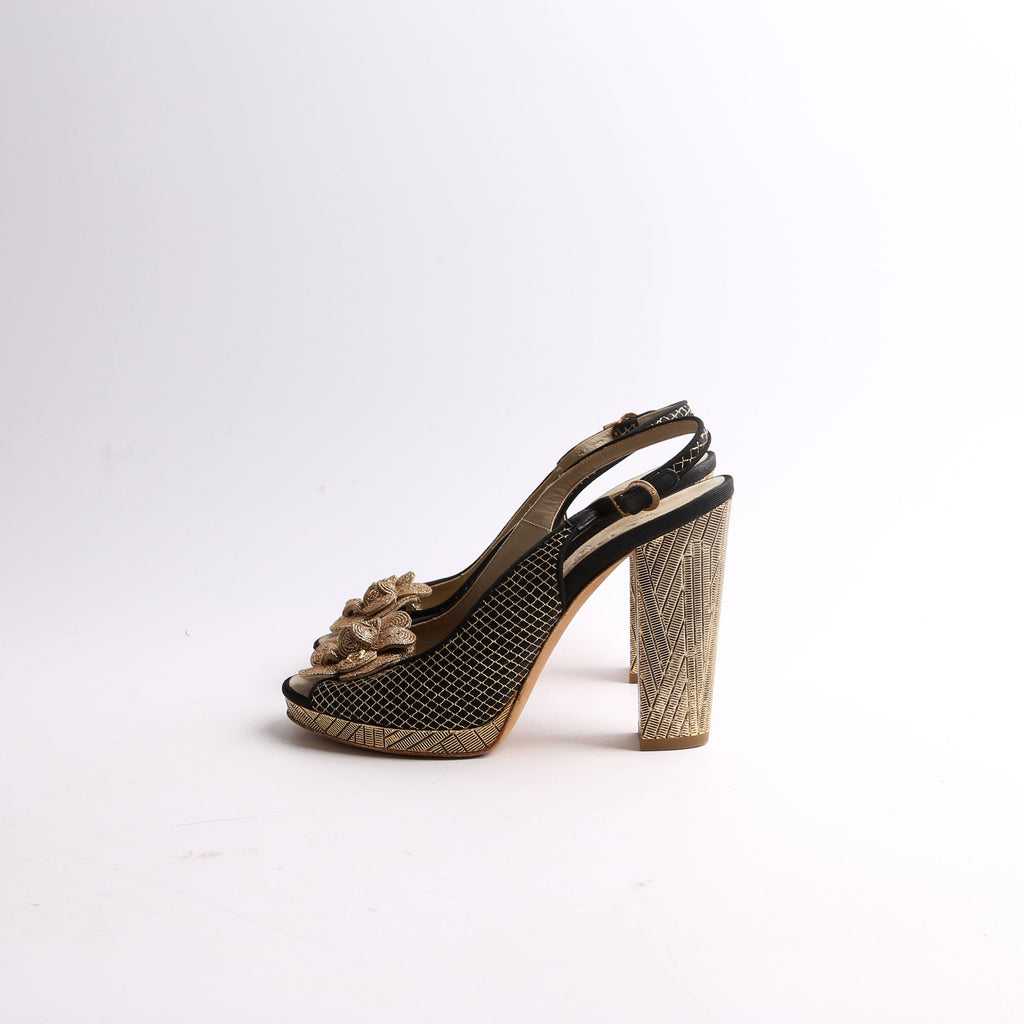 Latice Camellia Slingback Pumps Size 37