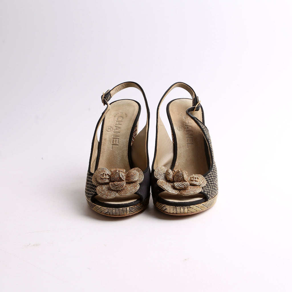 Latice Camellia Slingback Pumps Size 37